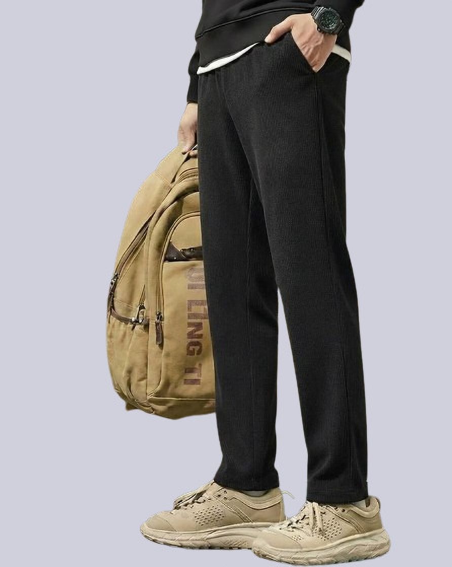 metronaut Regular Fit Men Black Corduroy Trousers-picture-35
