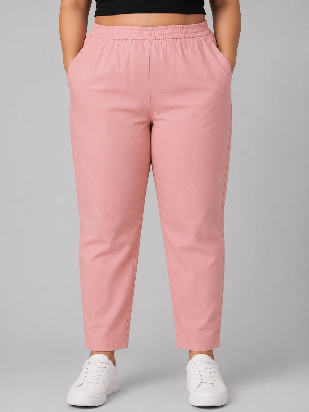 zuri Women Regular Fit Pink Pure Cotton Trousers-picture-14