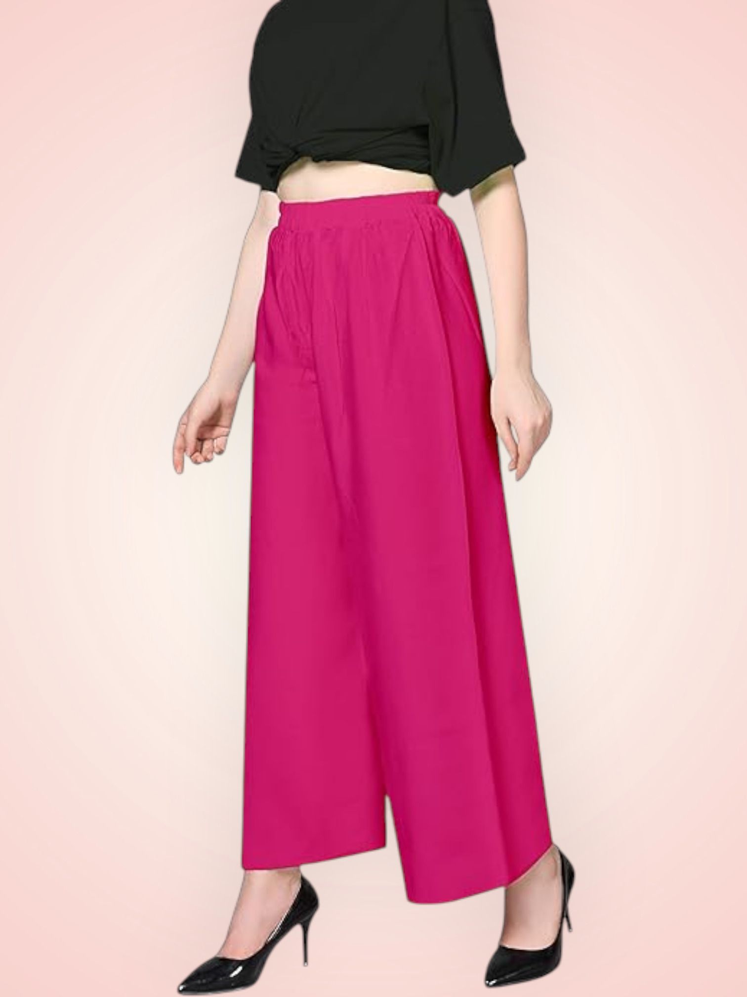 acd Women Comfort Fit Pink Viscose Rayon Trousers-picture-29