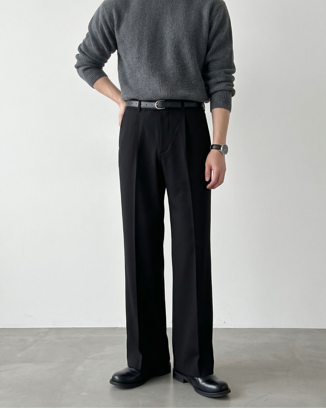 Men Regular Fit Black Lycra Blend Trousers-image-27