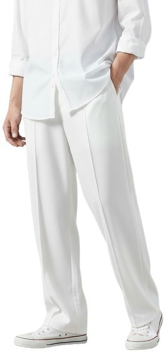 savayo Men Loose Fit White Polyester Trousers-picture-20