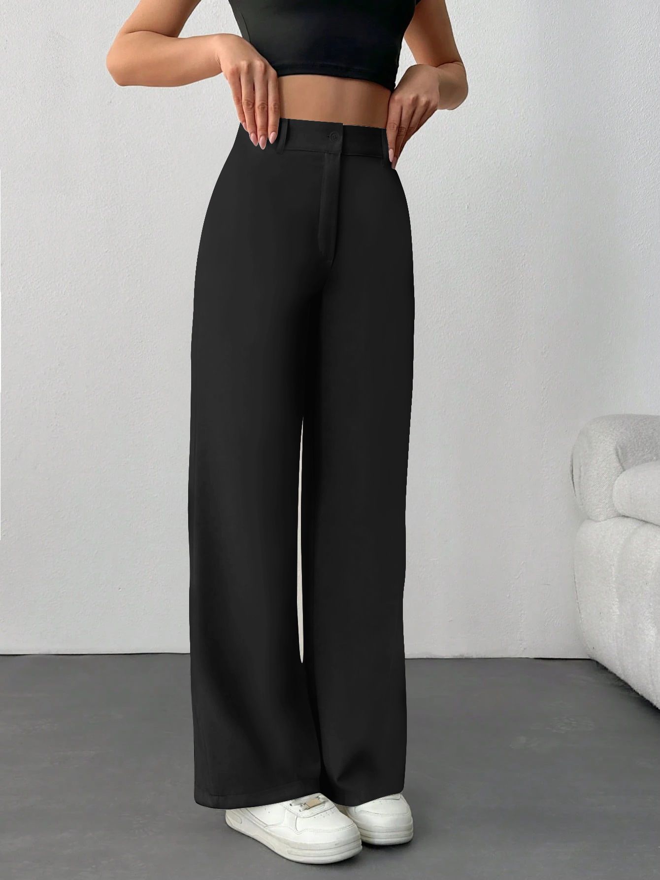 cilimili Women Regular Fit Black Lycra Blend Trousers-picture-19