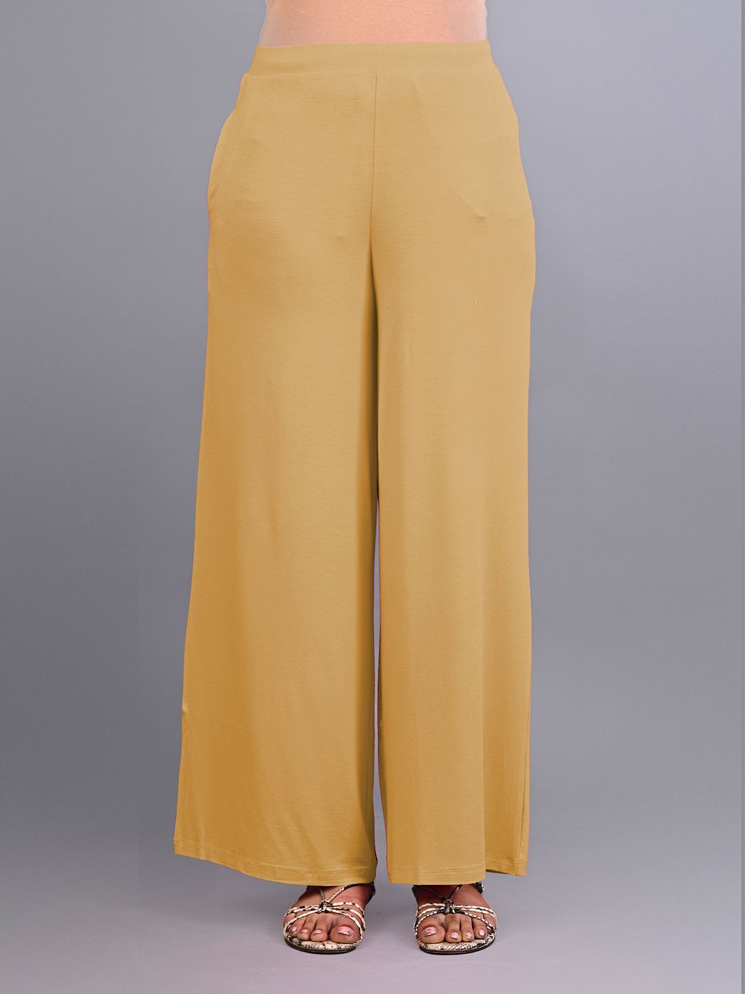 lyra Women Regular Fit Beige Viscose Rayon Trousers-picture-20