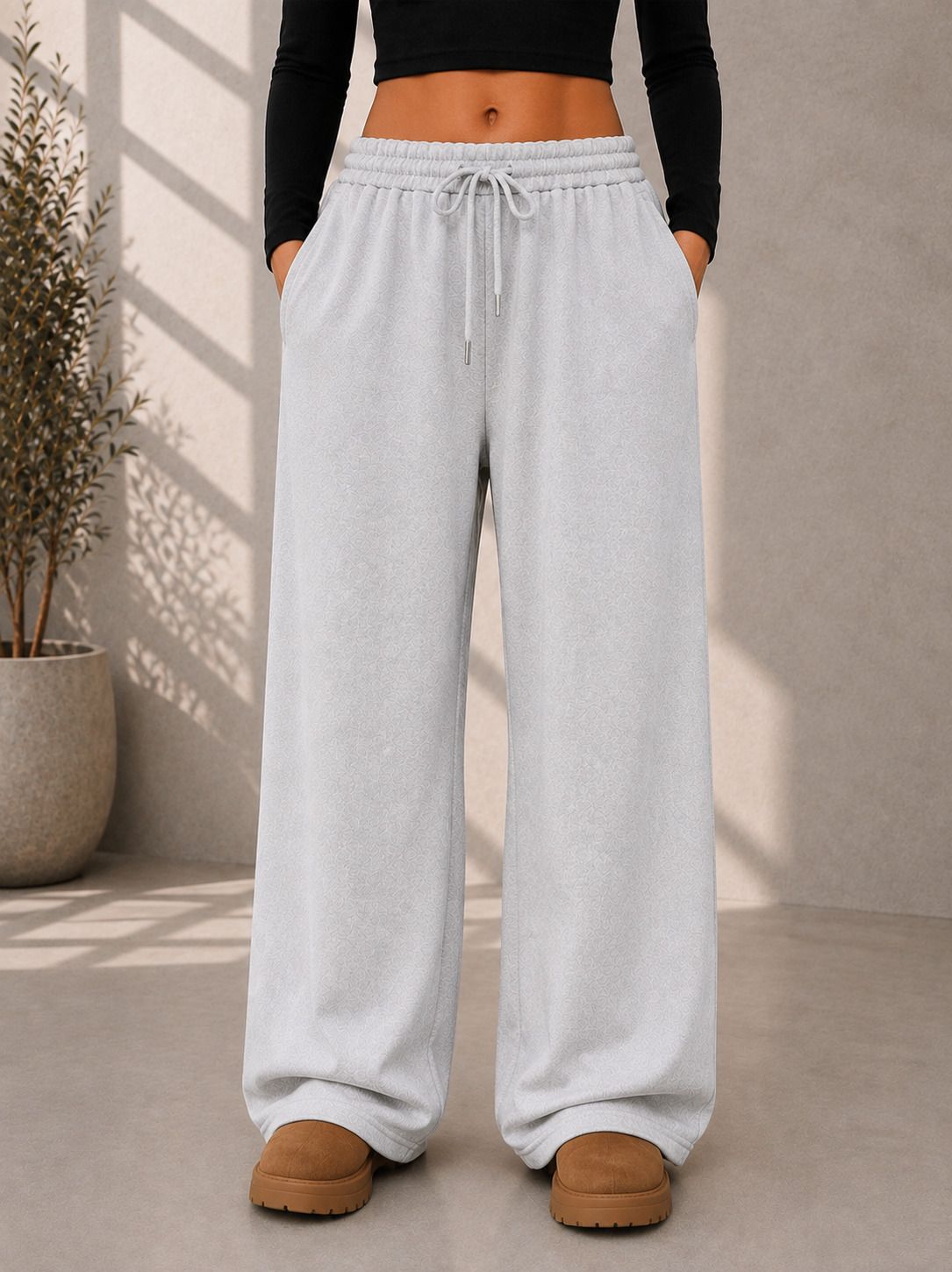 eraandedge clothing Women Solid Grey Track Pants-picture-17