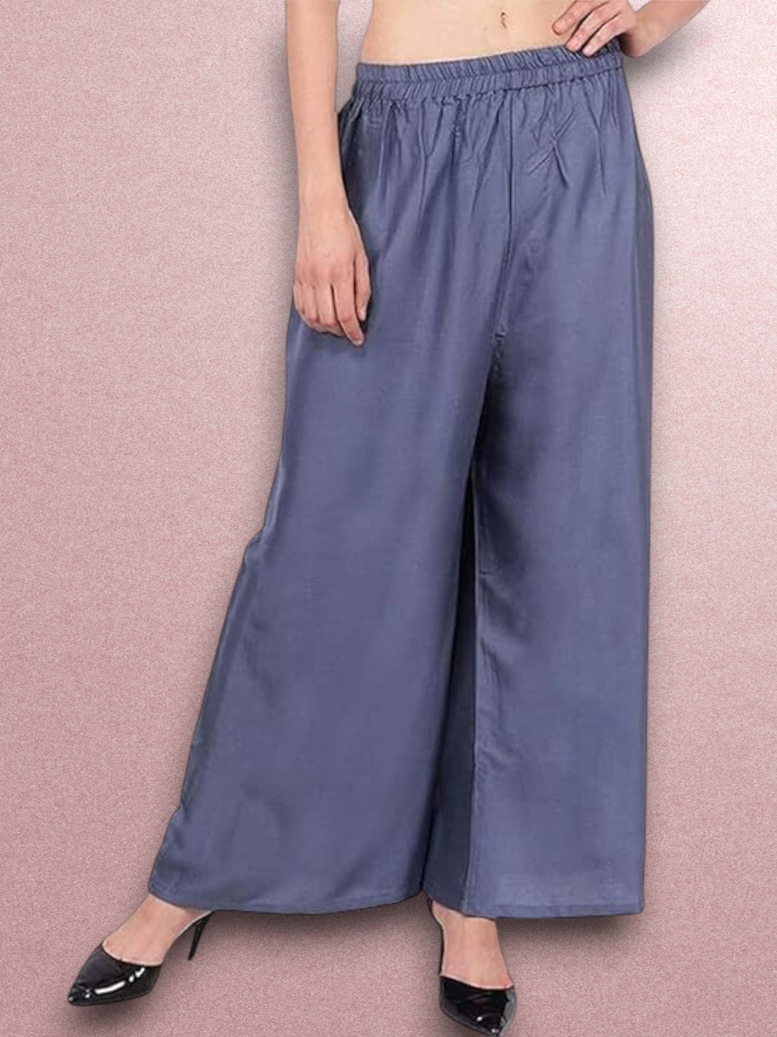acd Women Comfort Fit Grey Viscose Rayon Trousers-picture-32