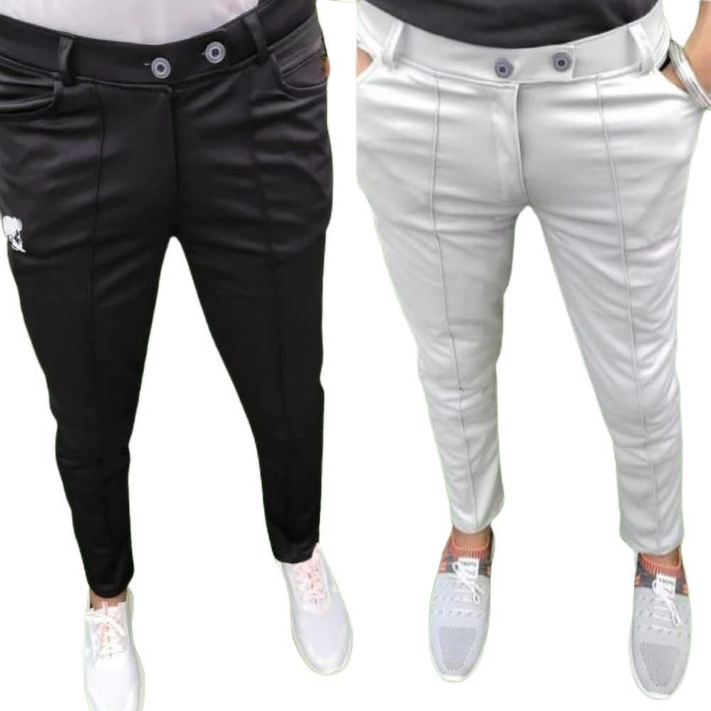 Pack of 2 Men Regular Fit Multicolor Lycra Blend Trousers-image-13