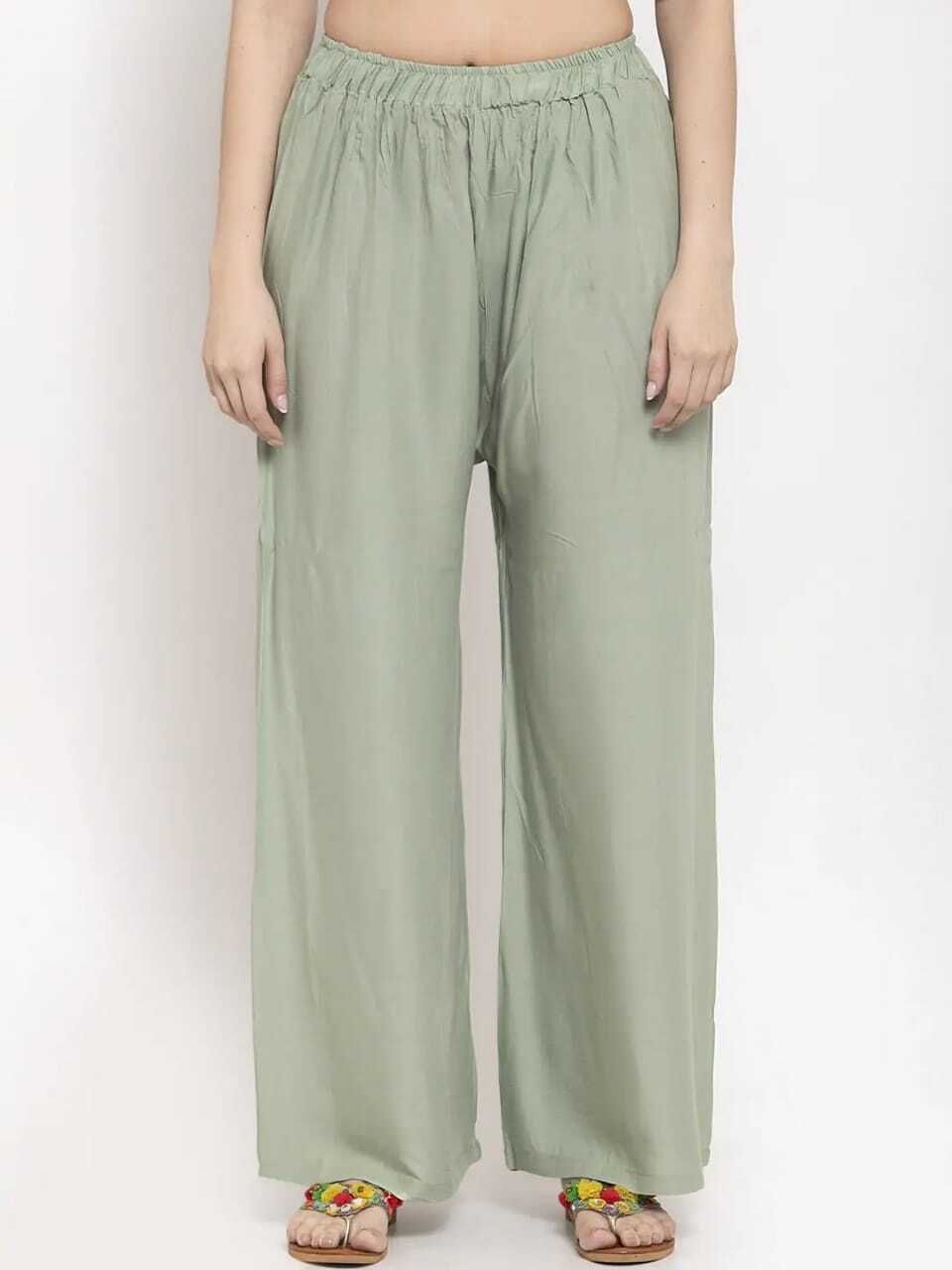 Women Regular Fit Light Green Cotton Blend Trousers-image-29