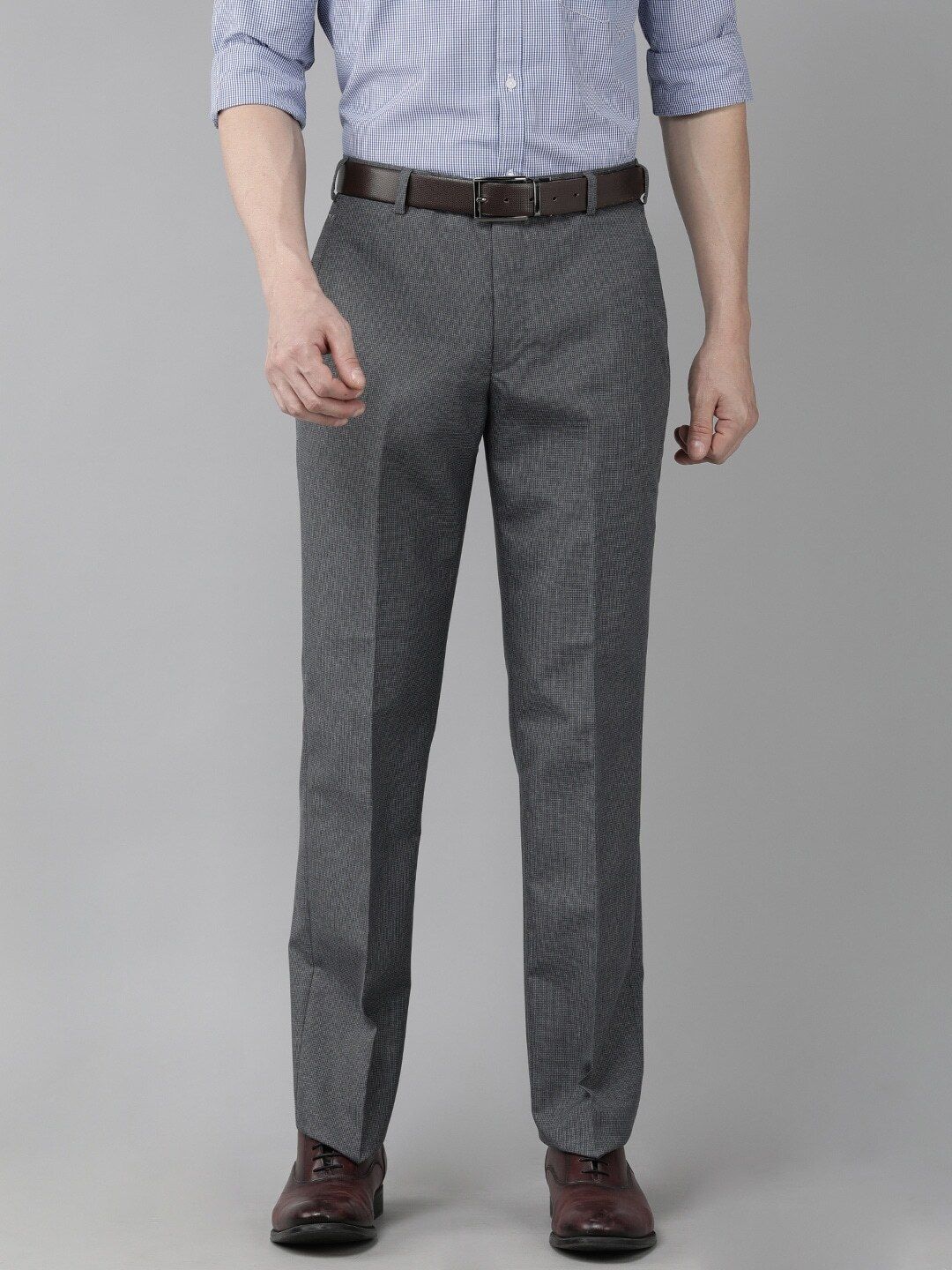 park avenue Men Regular Fit Grey Viscose Rayon Trousers-picture-13