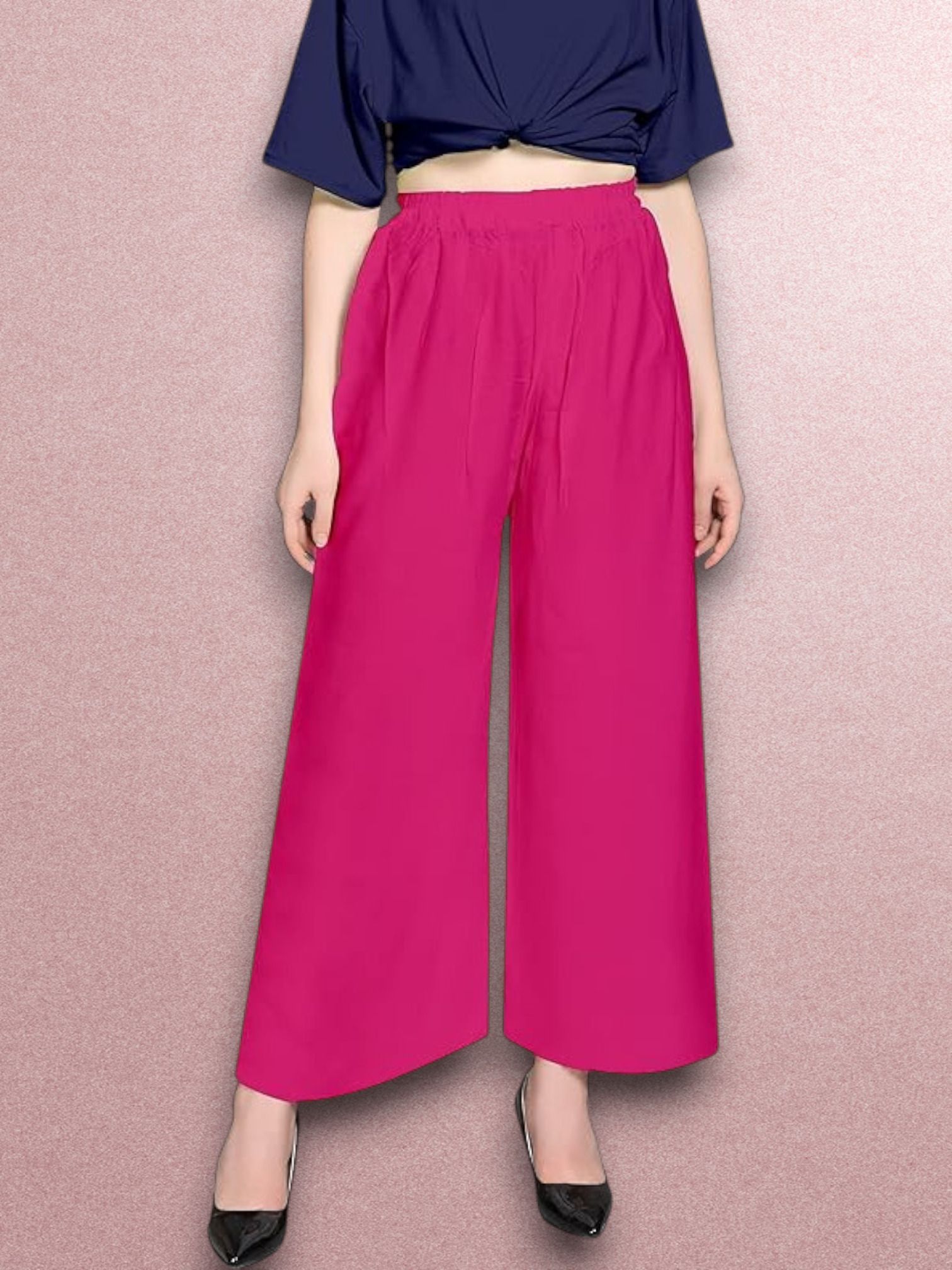 acd Women Comfort Fit Pink Viscose Rayon Trousers-picture-42