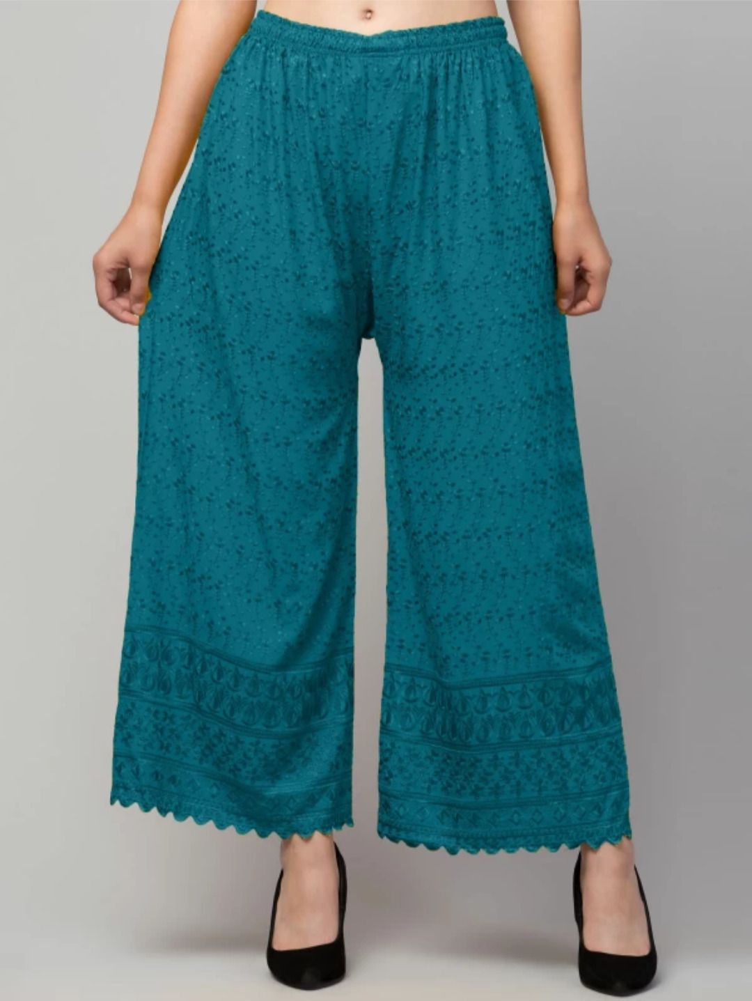 kgfonecloth Women Straight Fit Green Viscose Rayon Trousers-picture-21