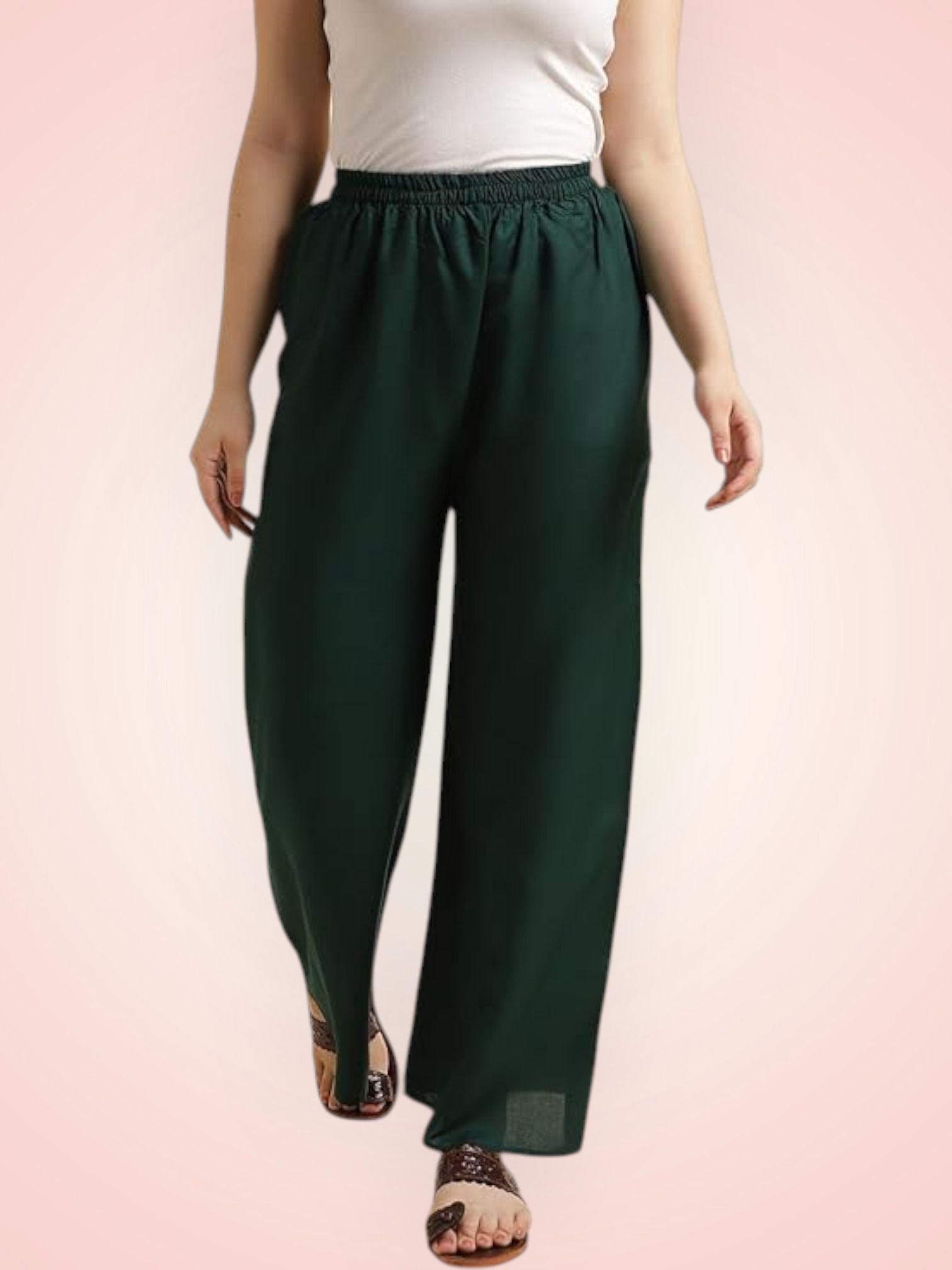 acd Women Comfort Fit Green Viscose Rayon Trousers-picture-42