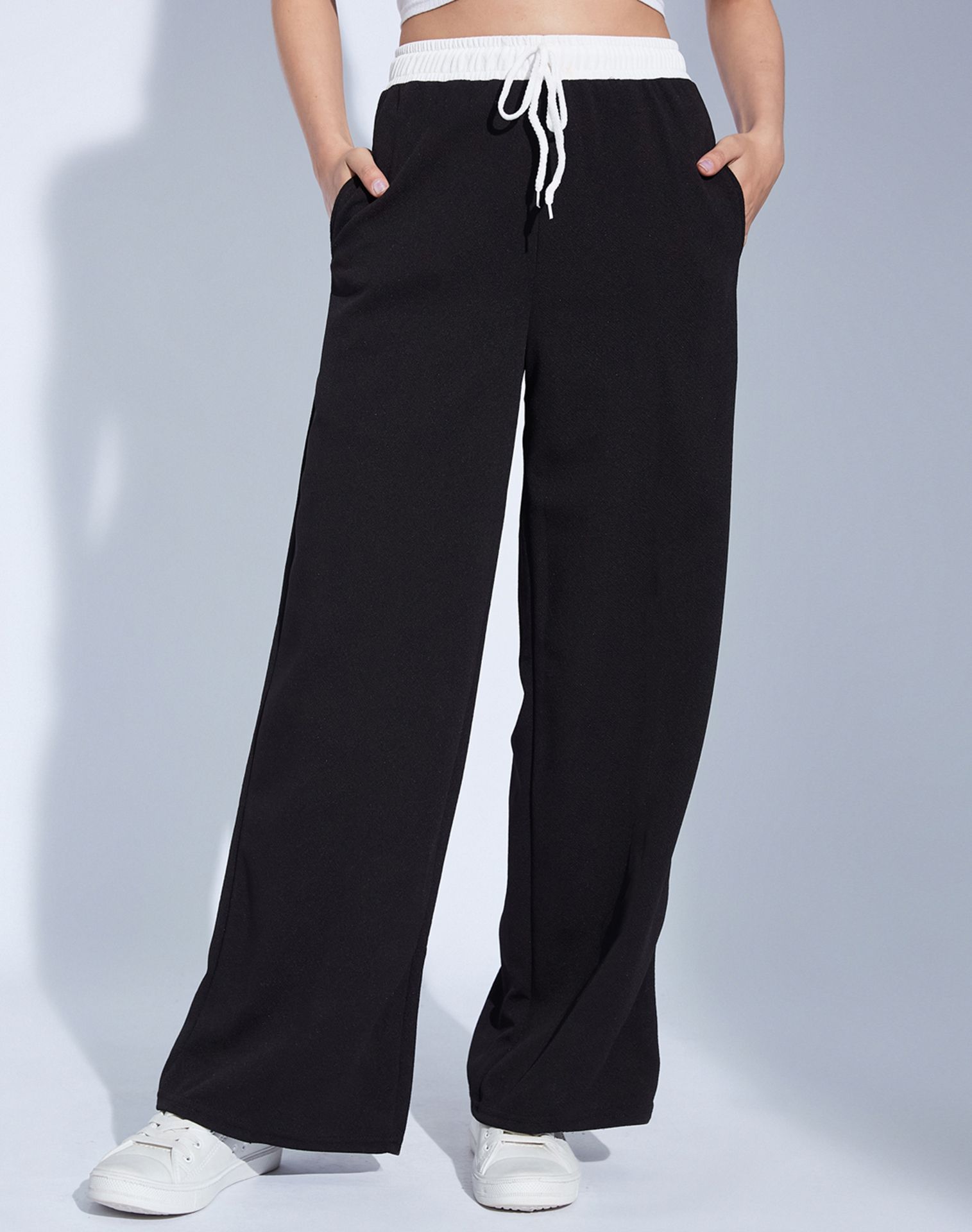selvia Women Relaxed Black Lycra Blend Trousers-picture-23