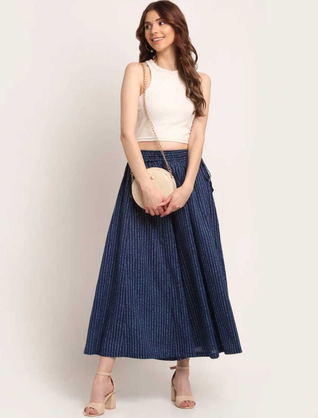 Women Ethnic Motifs Printed Cotton Flared Palazzo Women Pyjama