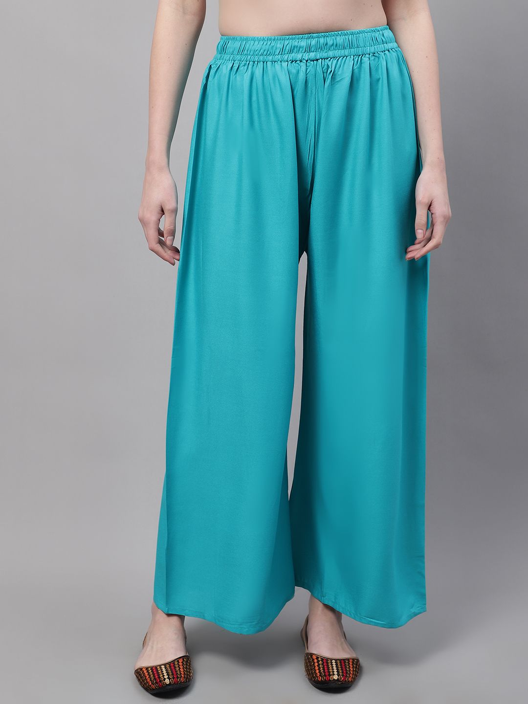 valles365 by s.c. Men Flared Green Viscose Rayon Trousers-picture-48