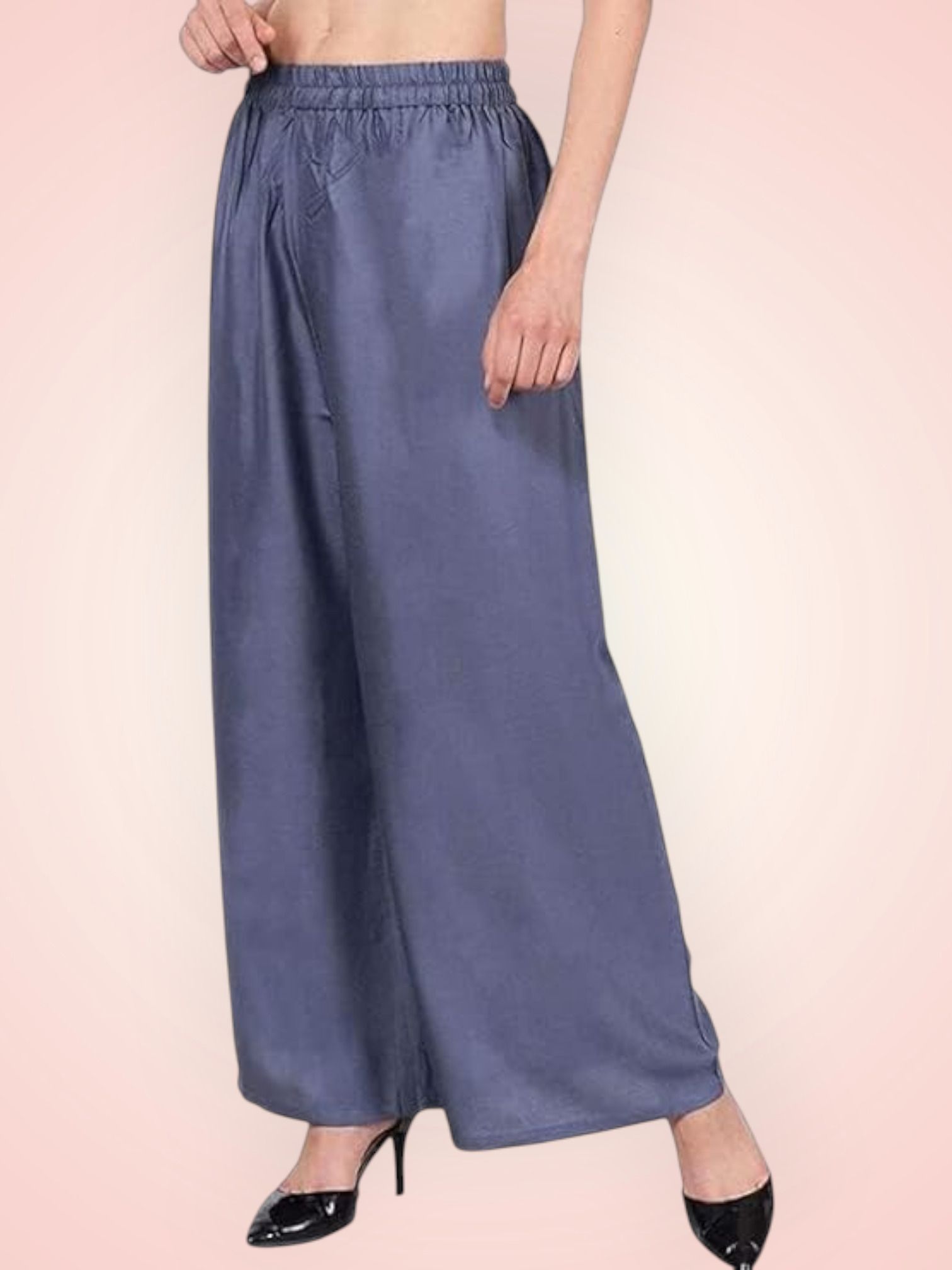 acd Women Comfort Fit Grey Viscose Rayon Trousers-picture-31