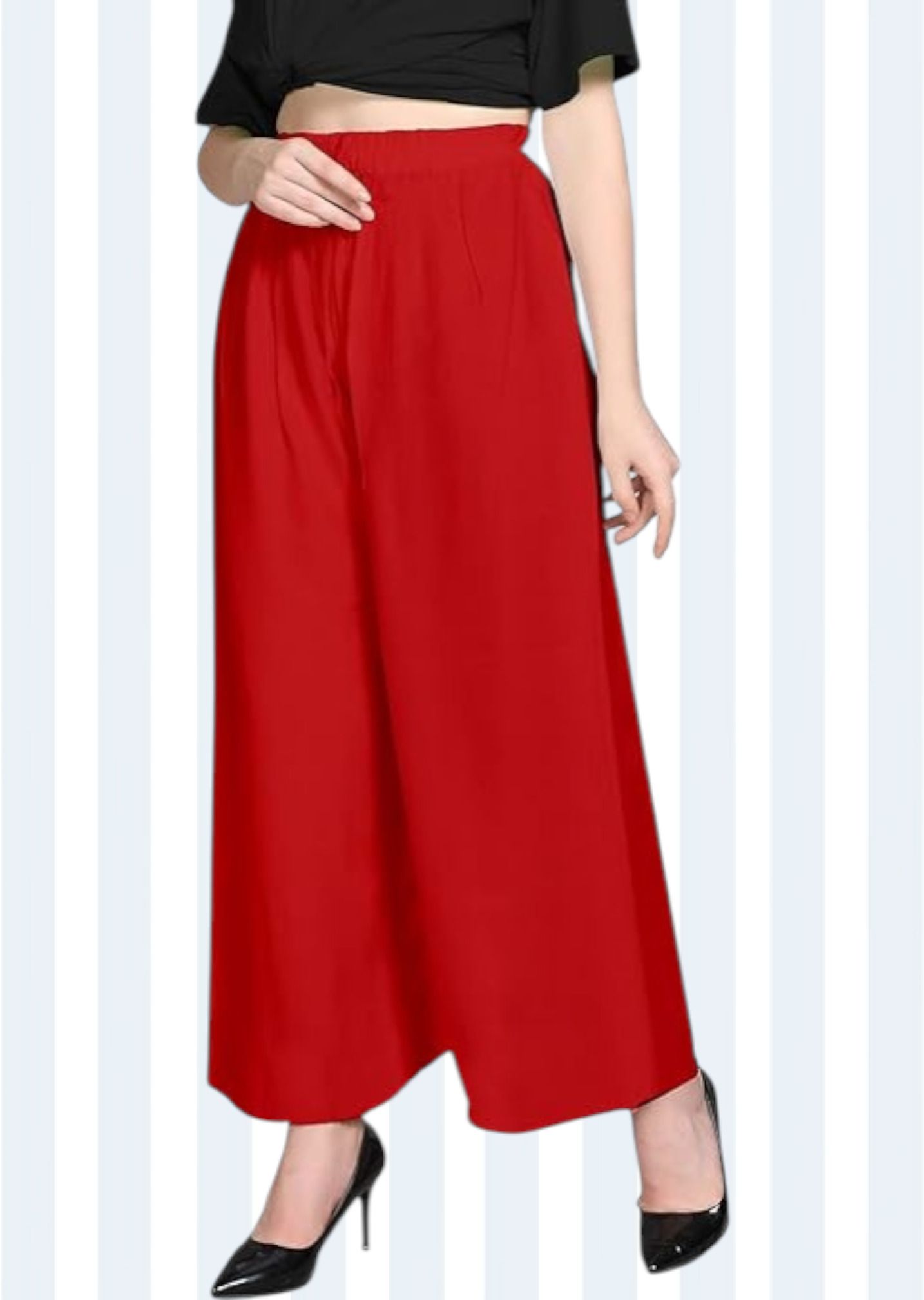acd Women Comfort Fit Red Viscose Rayon Trousers-picture-37