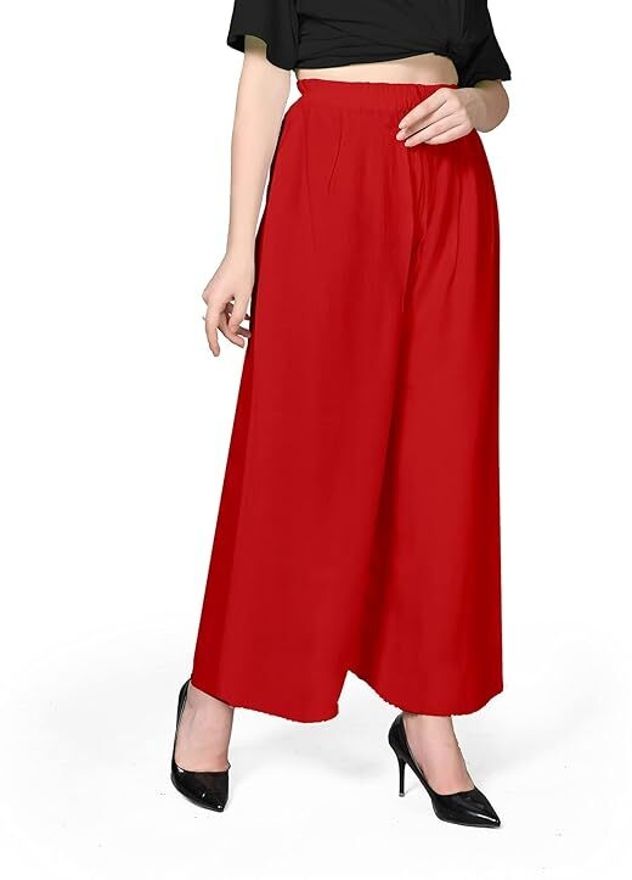 acd Women Comfort Fit Red Viscose Rayon Trousers-picture-2