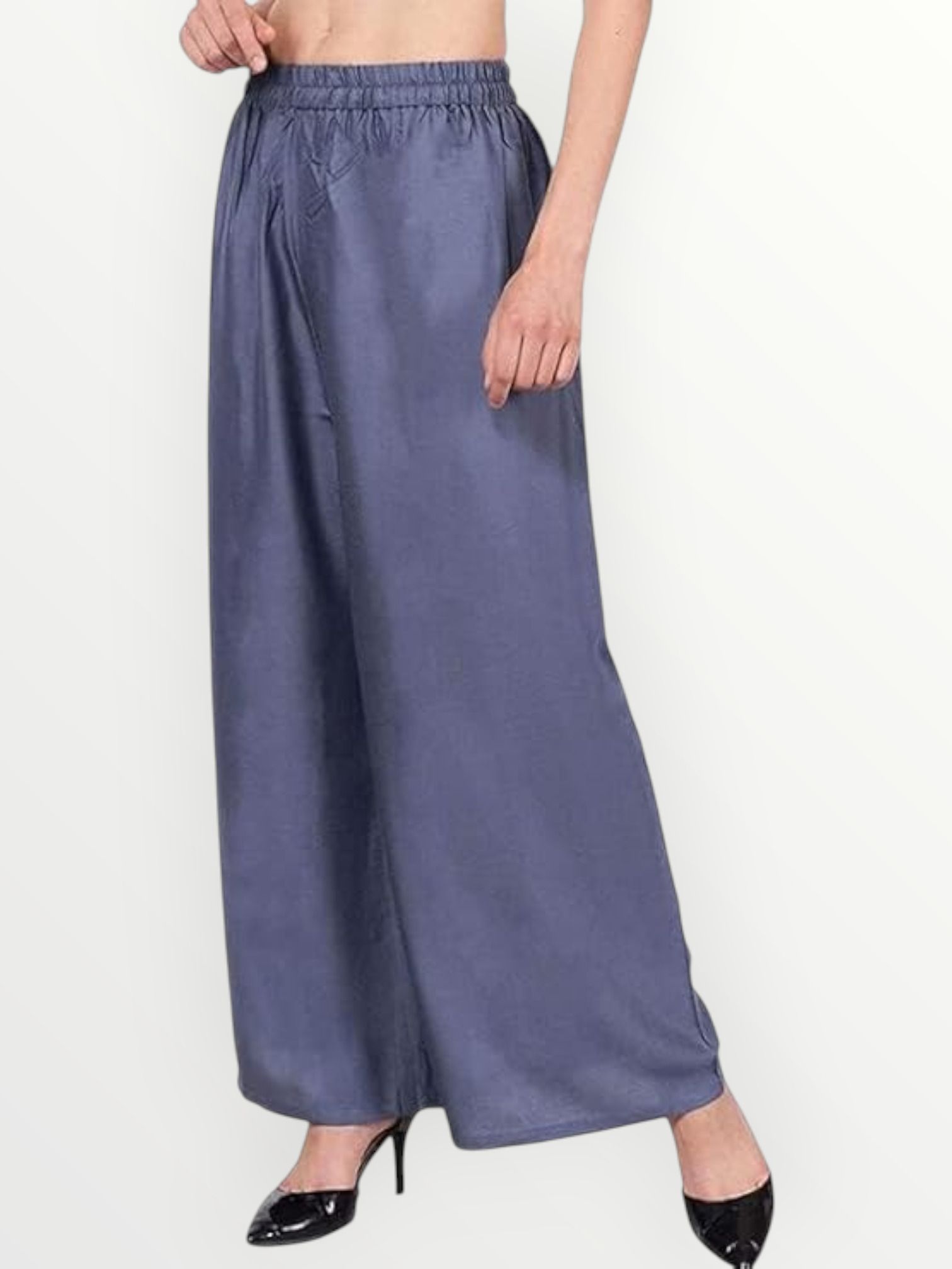 acd Women Comfort Fit Grey Viscose Rayon Trousers-picture-31