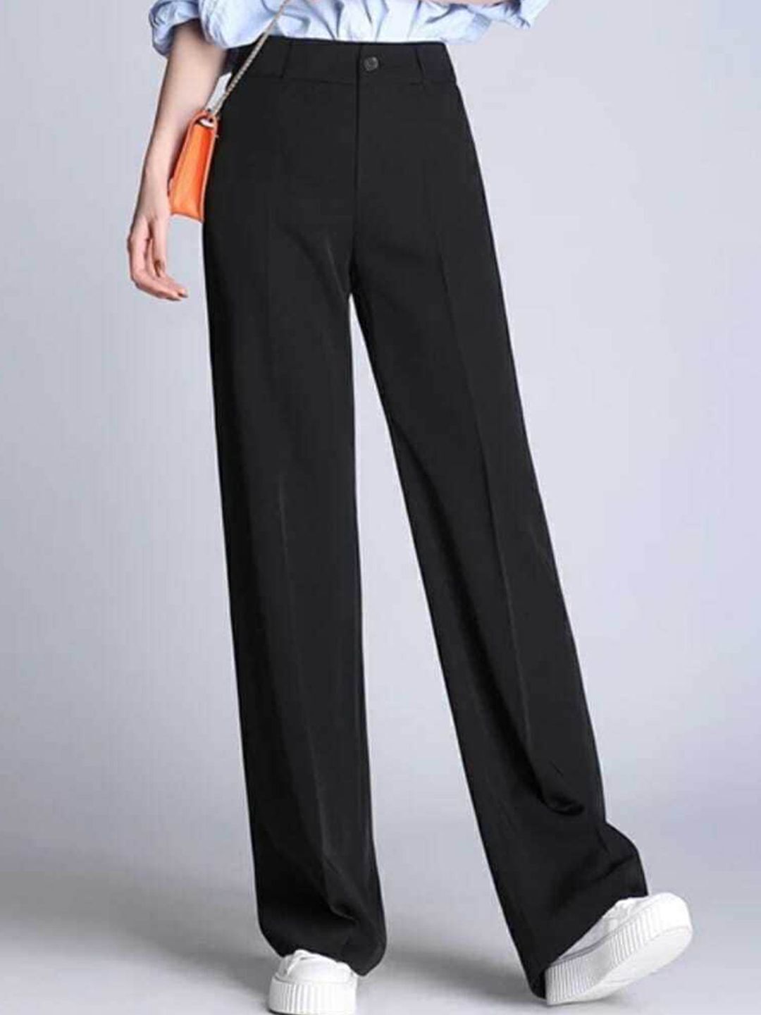 broadstar Women Loose Fit Black Lycra Blend Trousers-picture-35