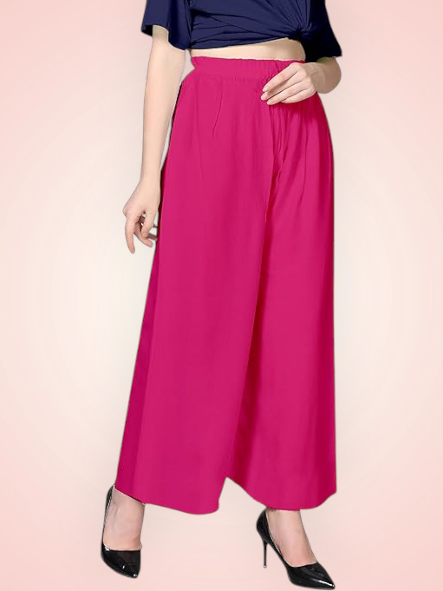acd Women Comfort Fit Pink Viscose Rayon Trousers-picture-14