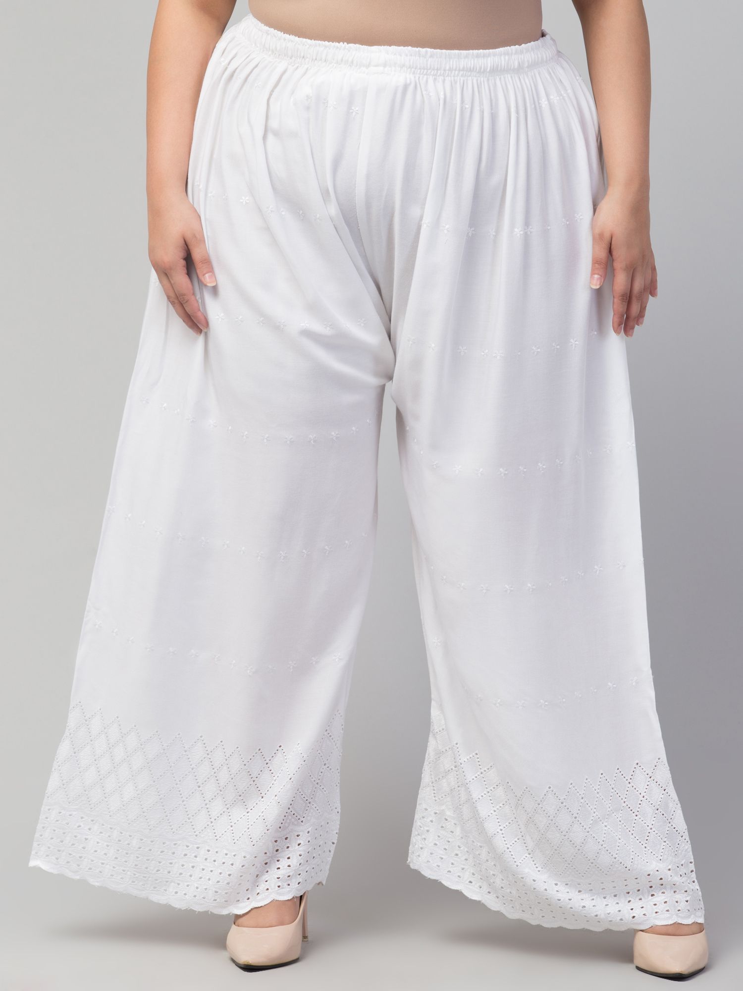 miss desire Women Regular Fit White Cotton Blend Trousers-picture-12
