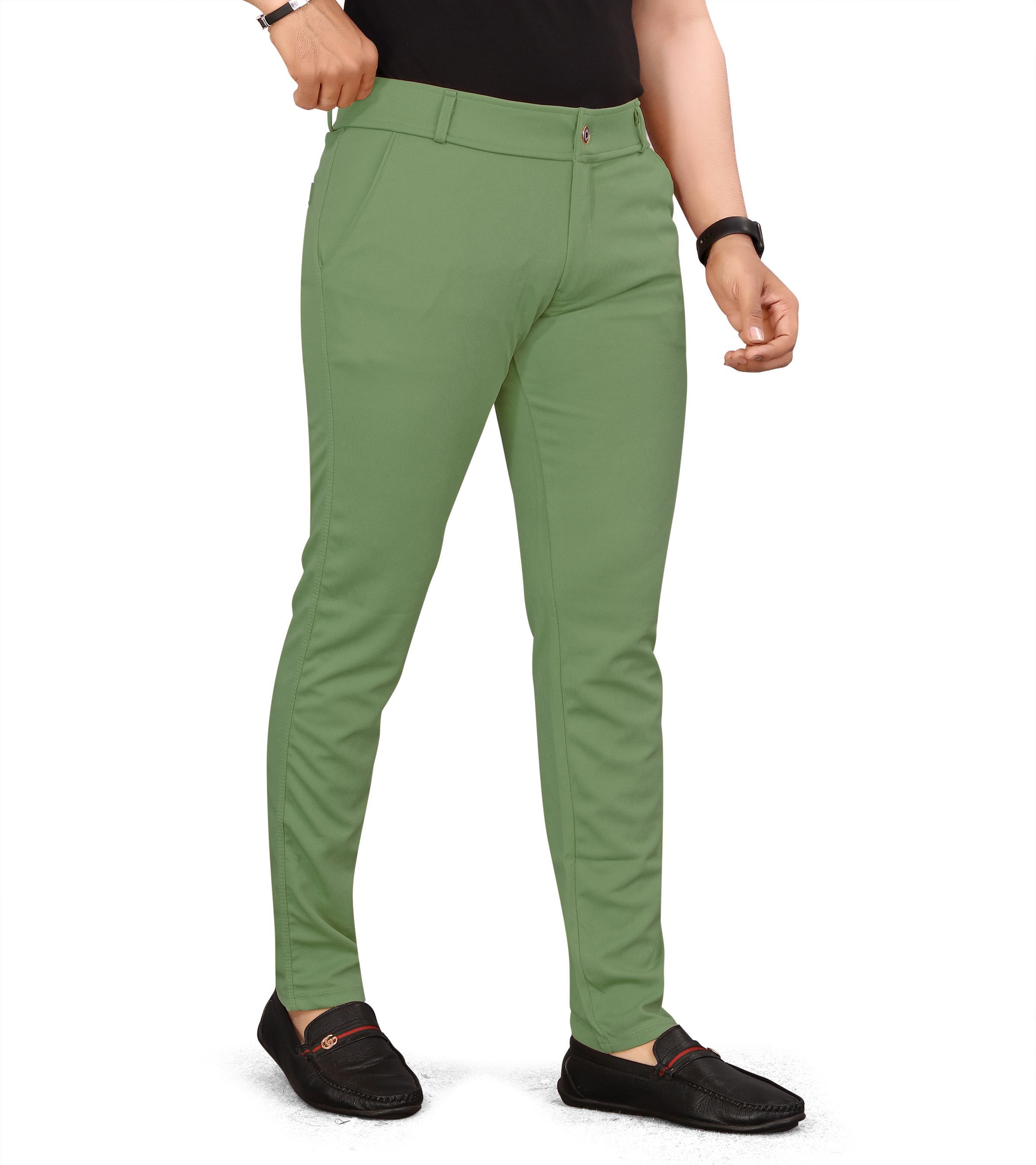 Men Slim Fit Multicolor Lycra Blend Trousers-image-27