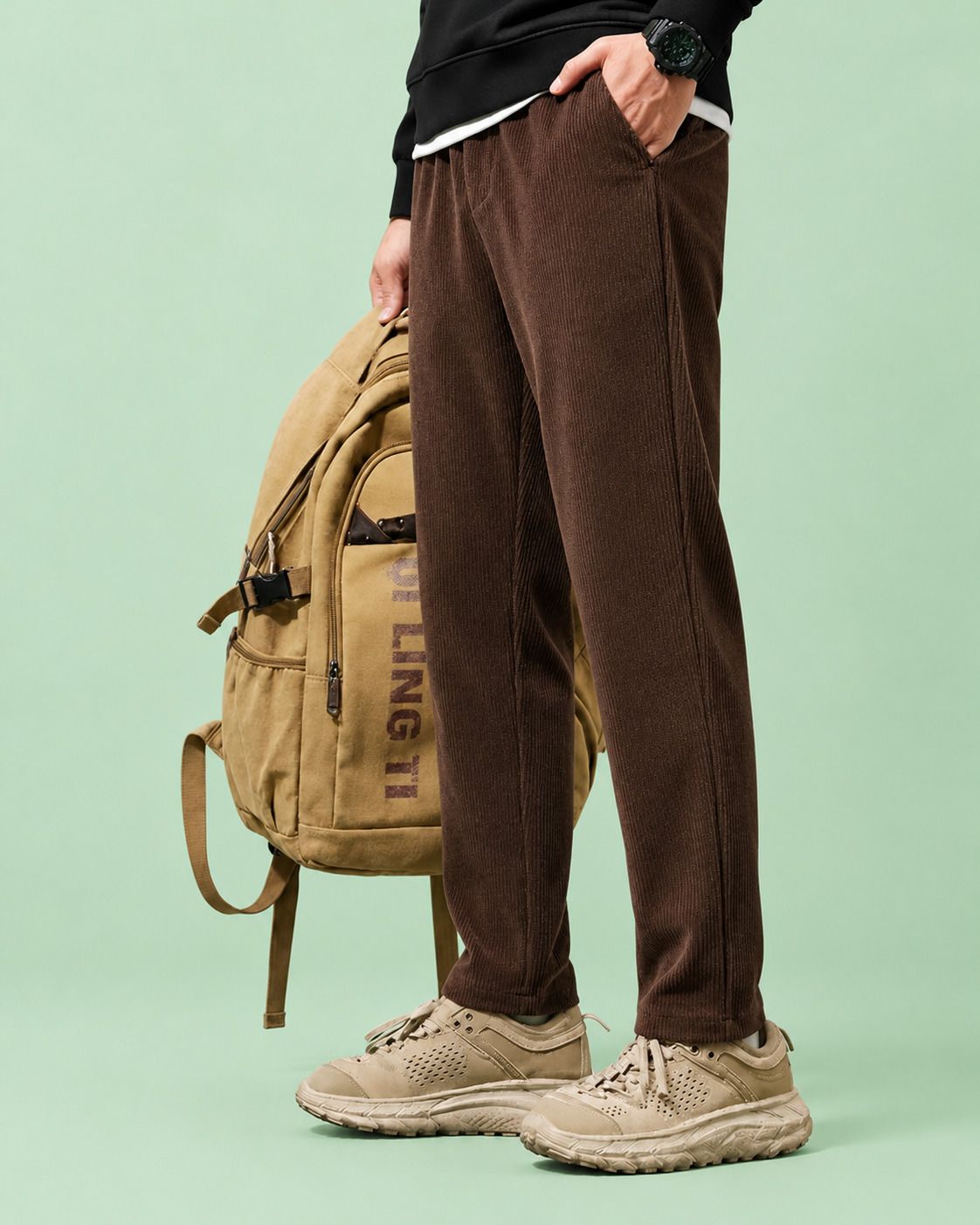 metronaut Regular Fit Men Brown Cotton Blend Trousers-picture-36