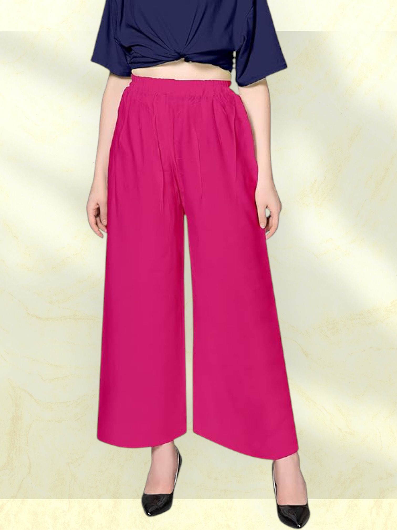 acd Women Comfort Fit Pink Viscose Rayon Trousers-picture-13