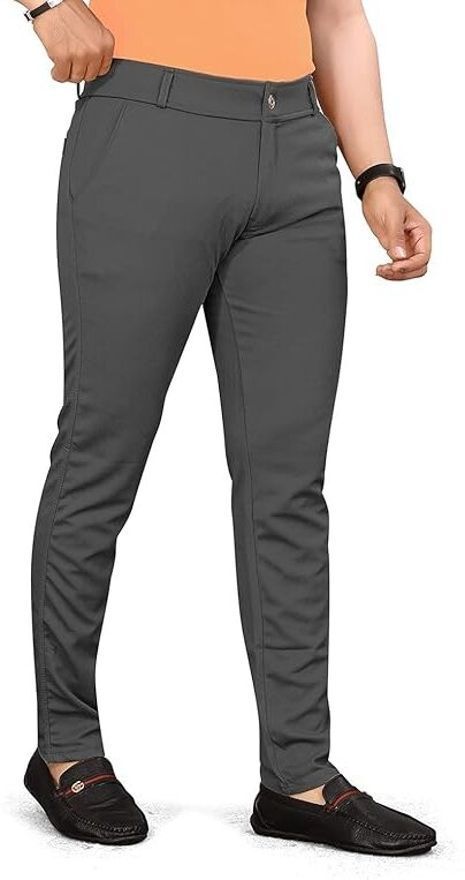 trend shreeyankash Men Slim Fit Grey Lycra Blend Trousers-picture-38