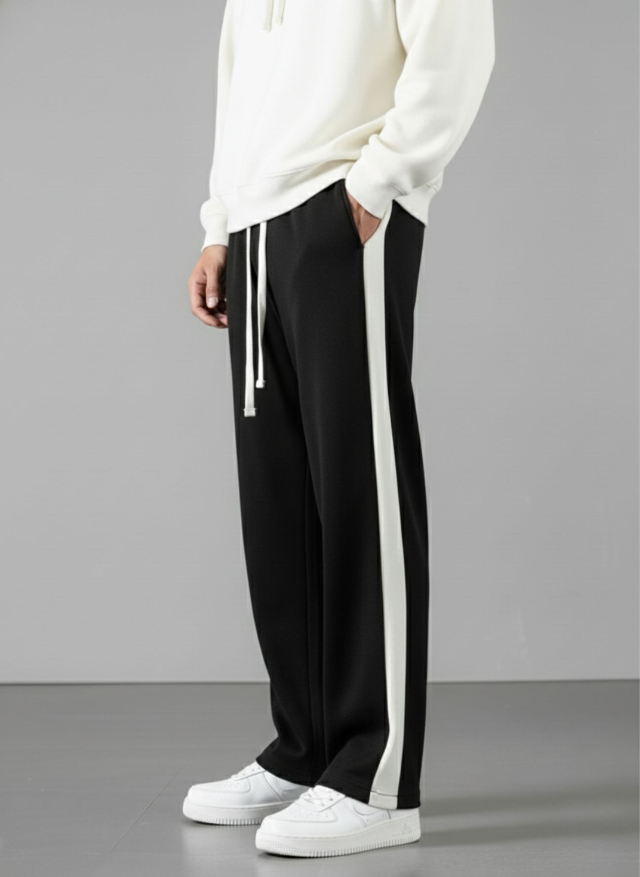 indiclub Men Self Design Black Track Pants-picture-26