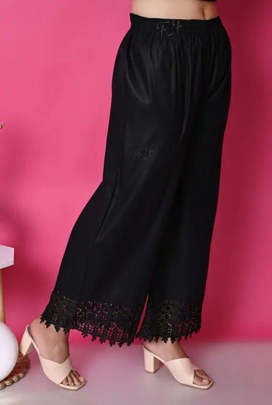 amsonali Women Loose Fit, Relaxed Black Viscose Rayon Trousers-picture-16