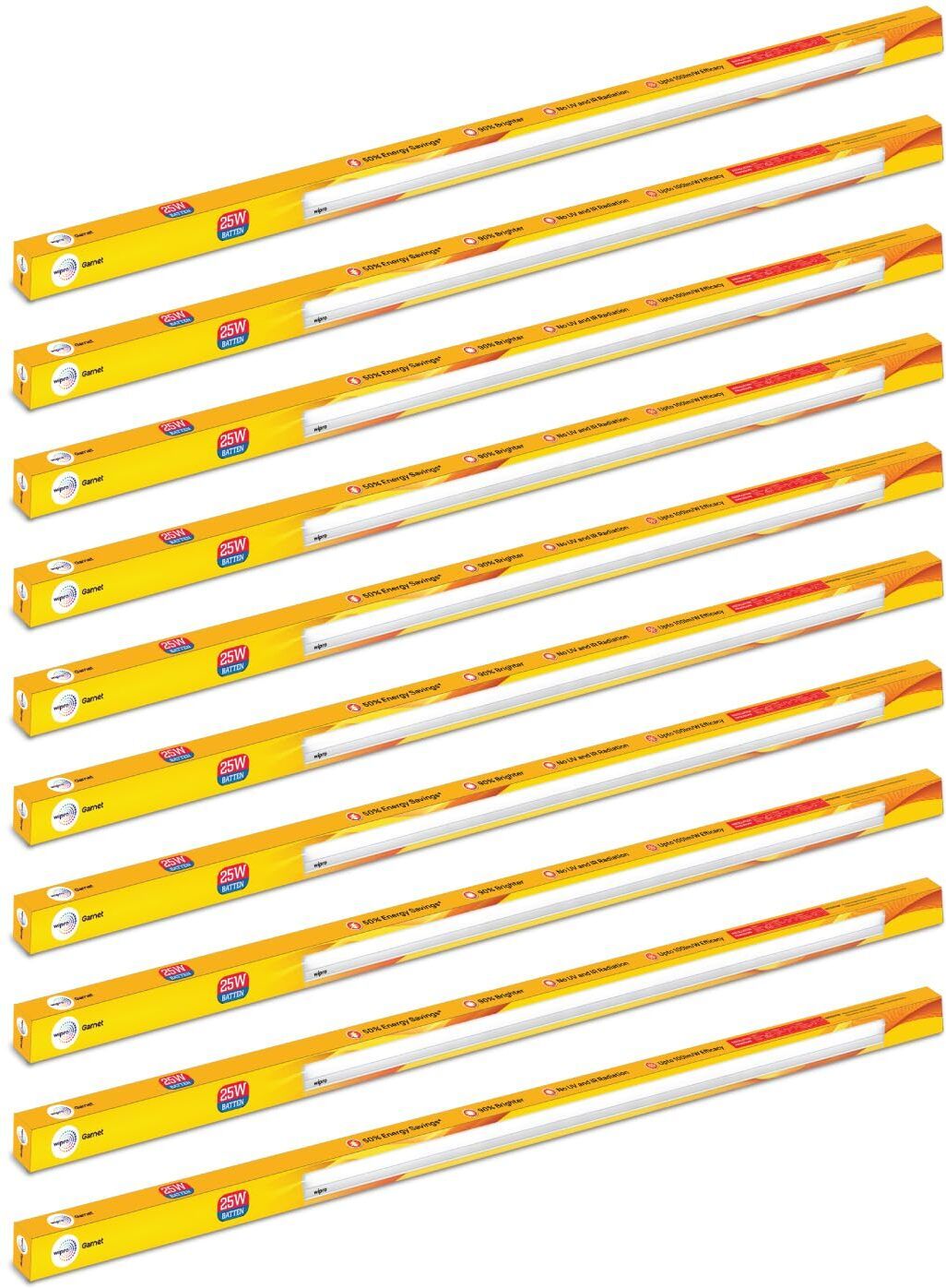 Garnet 25W LED Batten | Cool Day Light (6500K) Pack of 10 25 W 114 cm Tube Light-image-30