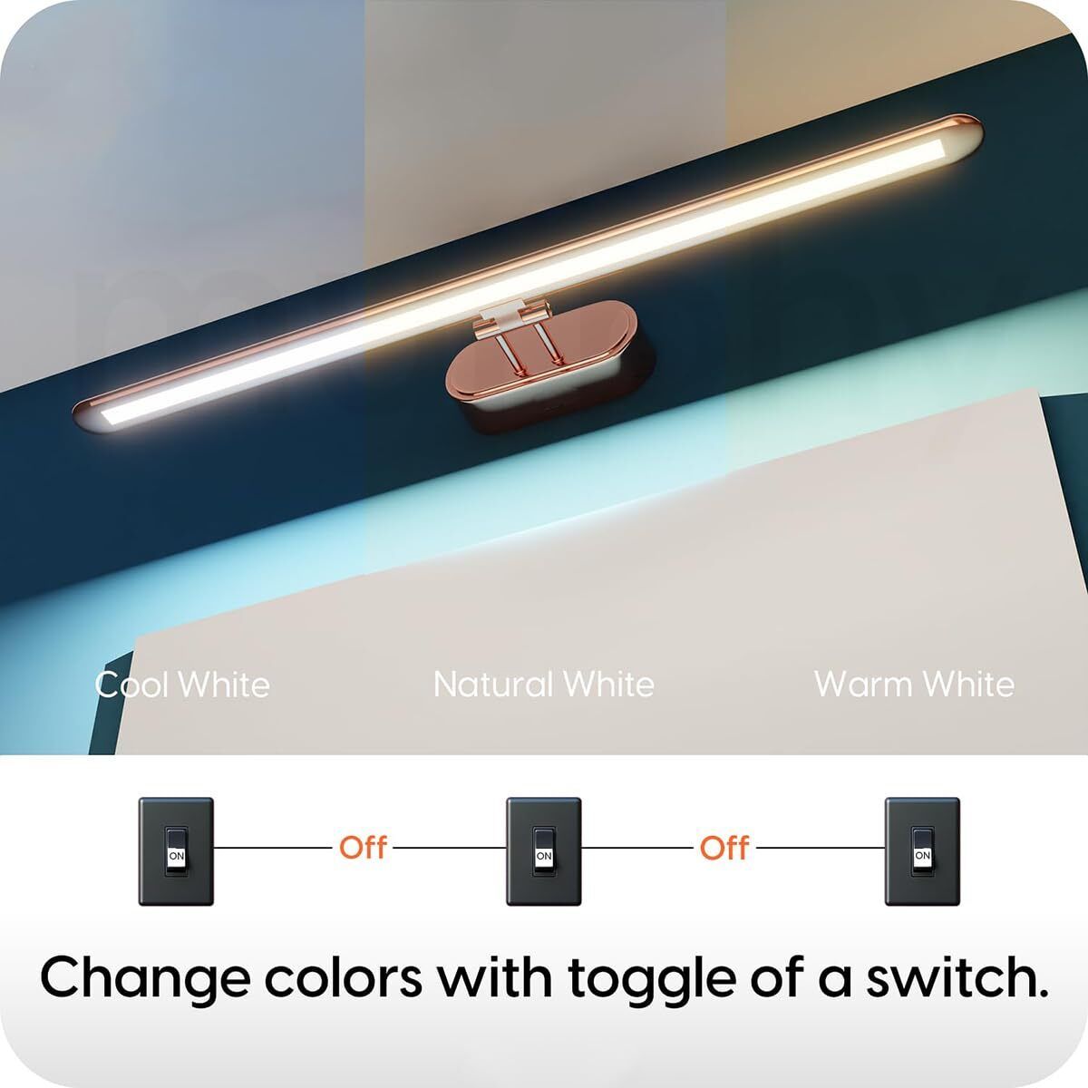 12W LED Mirror Light for Bathroom, Premium Rose Gold Vanity Wall Lamp 12 W 50 cm Tube Light-image-21