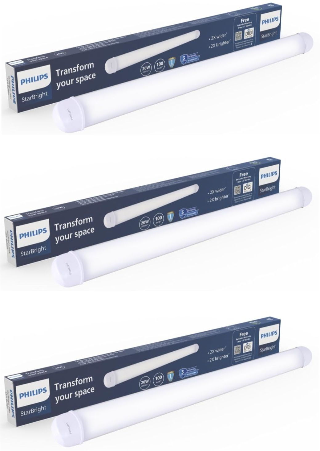 STARBRIGHT WIDE BATTEN 20W PACK OF 3 20 W 62 cm Tube Light-image-14