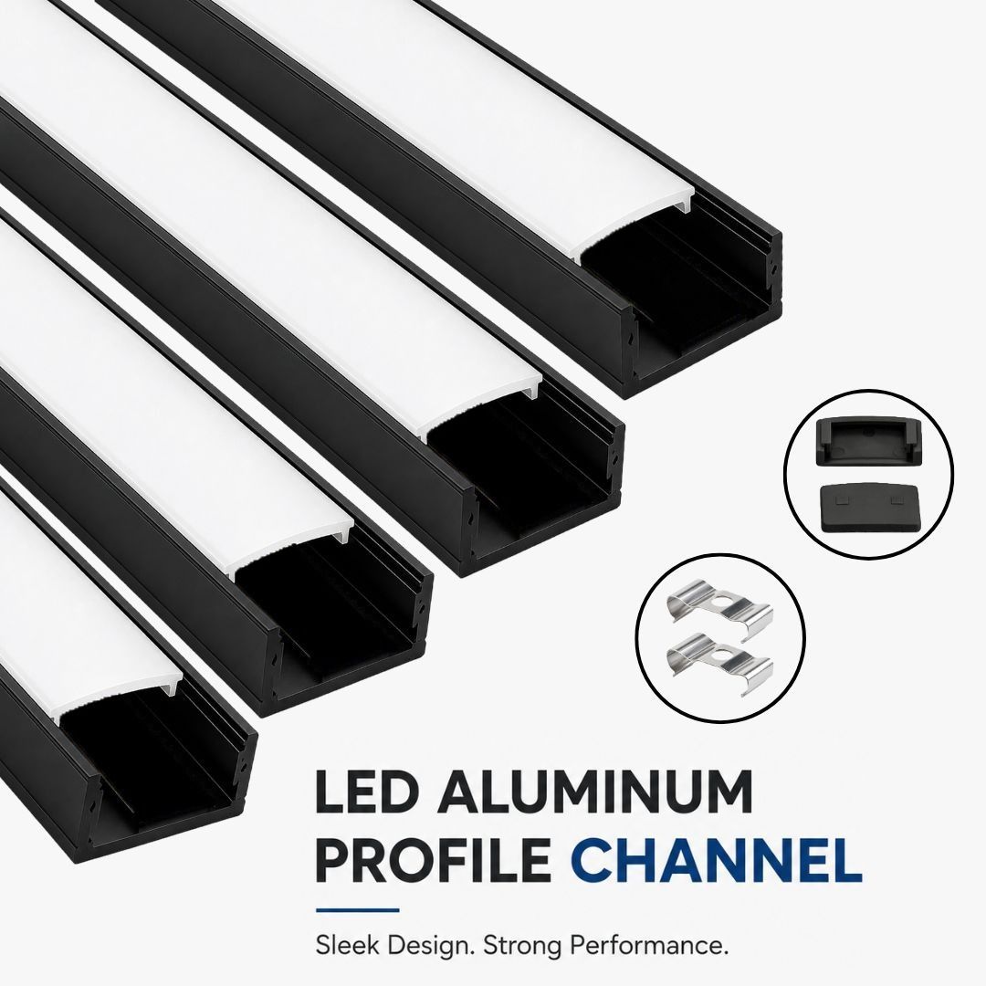 18x06 Black concile aluminium profile channel Black Pack of 4, 0 W 0.6 cm Tube Light-image-42