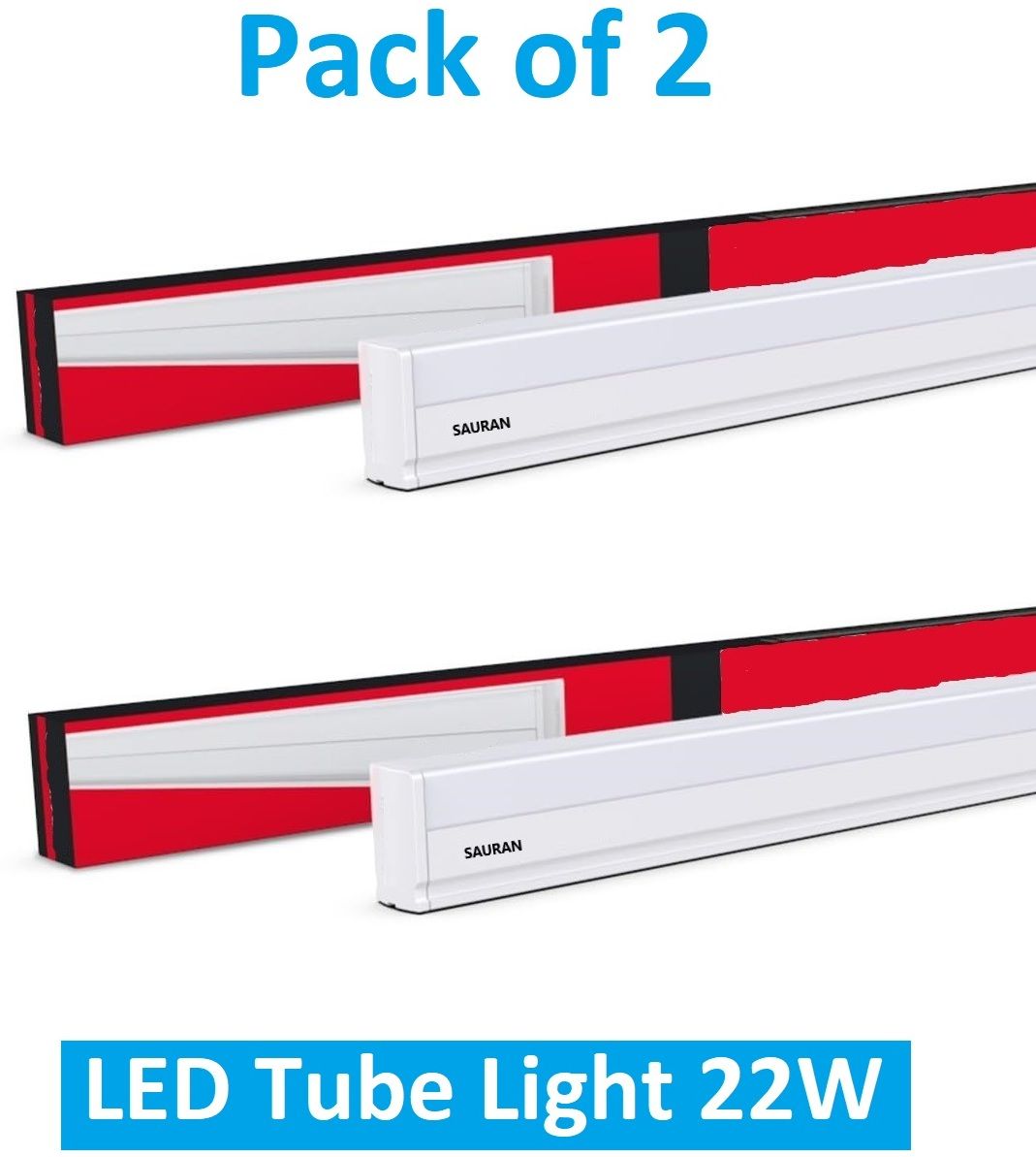 sauran Pack of 2 Pure White LED Tube Light 22W LTL6.2 (With 1 Yr Warranty) 22 W 6 cm Tube Light-picture-19