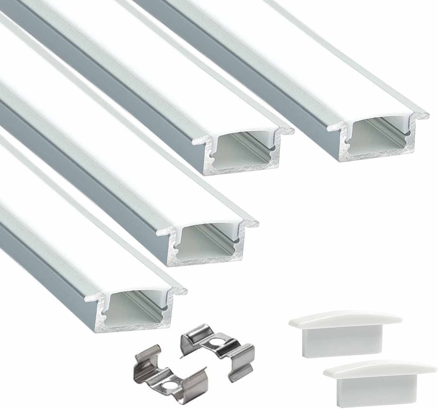 Rectangular Conciled 1M Profile Channels Without LED Straight Linear (18x6mm) 0 W 1 cm Tube Light