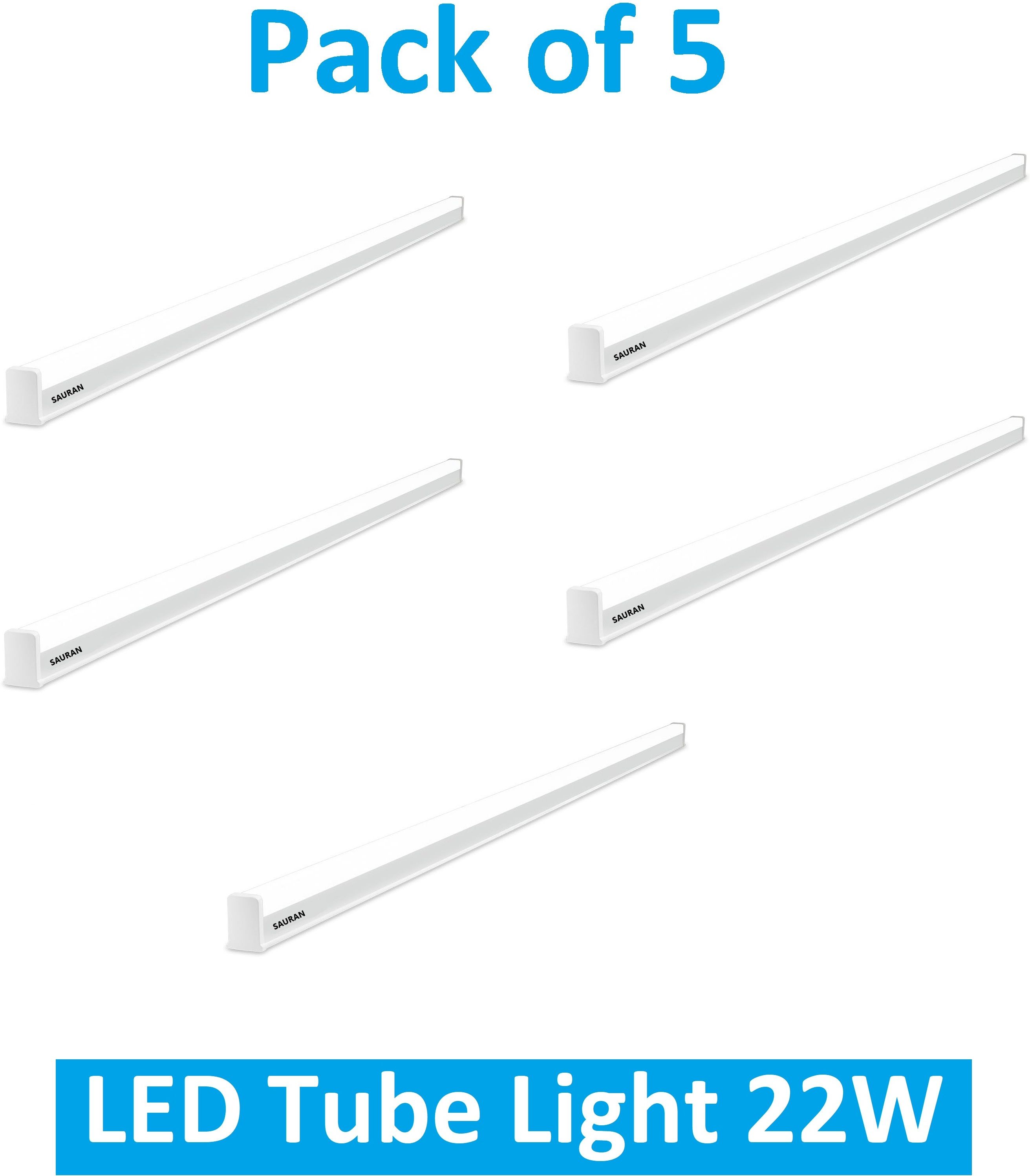 sauran Pack of 5 Pure White LED Tube Light 22W LTL5.3 (With 1 Yr Warranty) 22 W 6 cm Tube Light-picture-33
