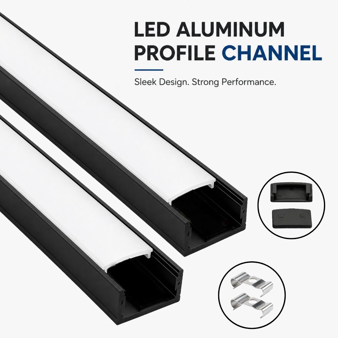 18x06 Black concile aluminium profile channel Black Pack of 2, 0 W 0.6 cm Tube Light-image-41