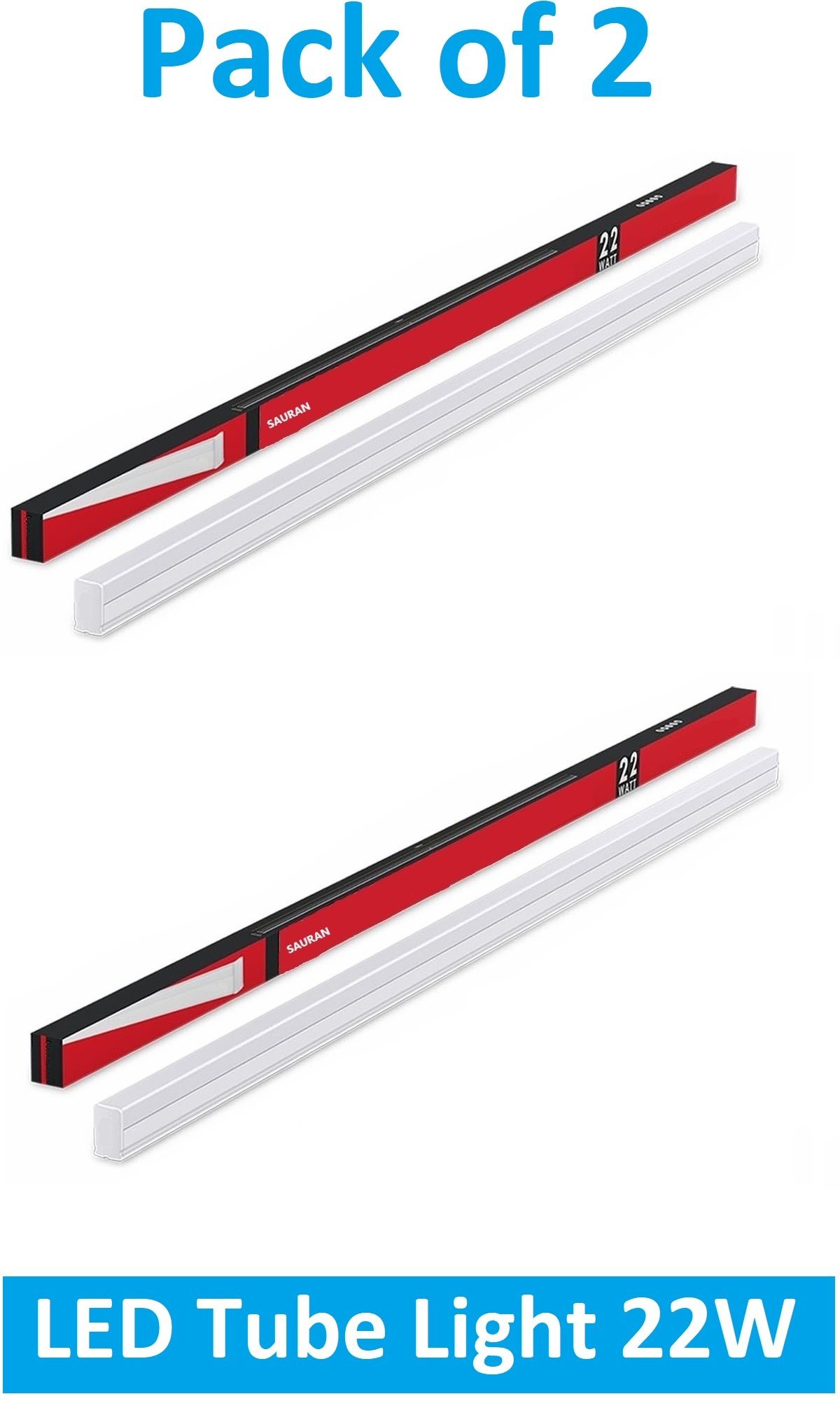 sauran Pack of 2 Pure White LED Tube Light 22W LTL3.2 (With 1 Yr Warranty) 22 W 6 cm Tube Light-picture-14