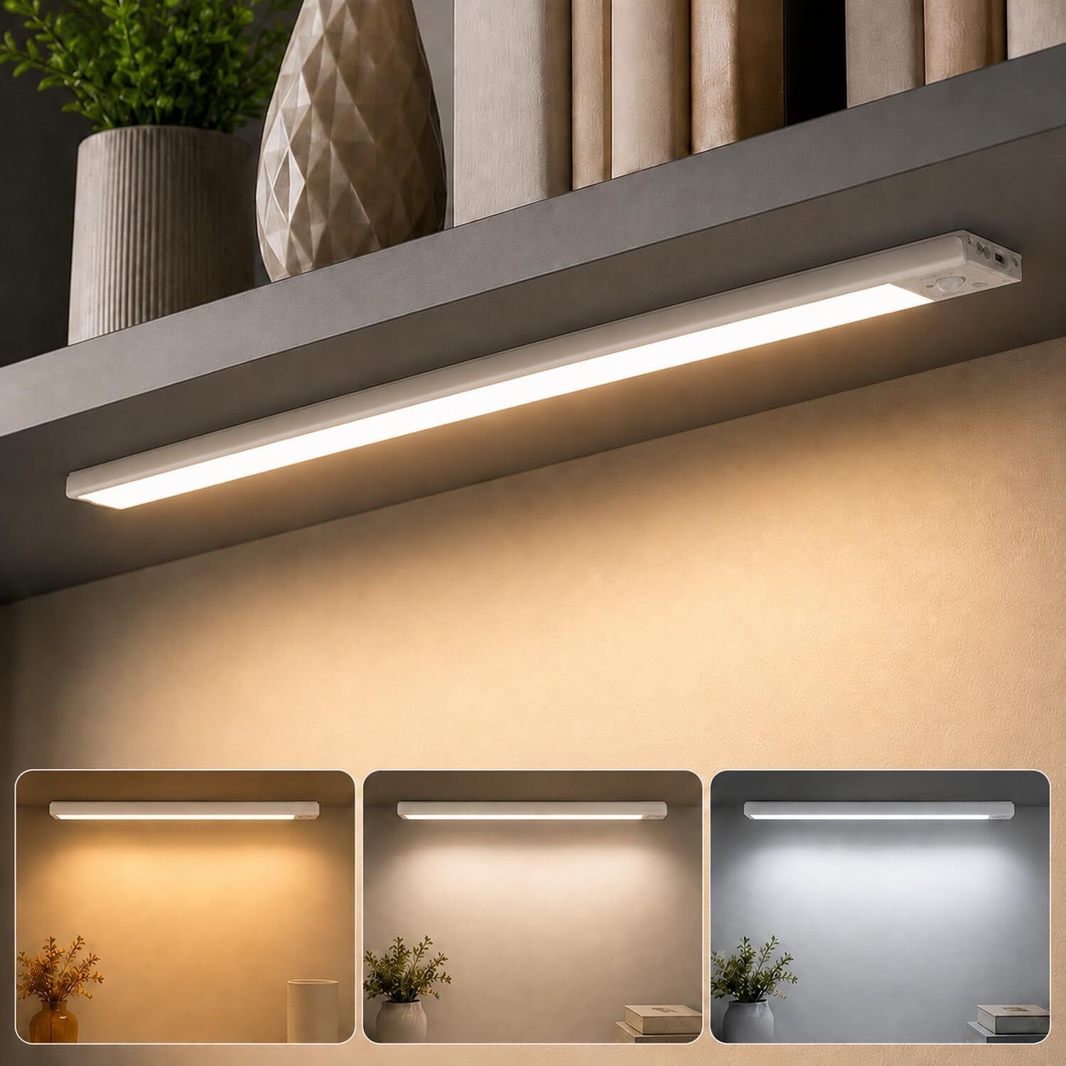 one94store Rechargeable Motion Sensor LED Light, Wireless Under Cabinet with 3 Color Modes 2 W 30 cm Tube Light-picture-13