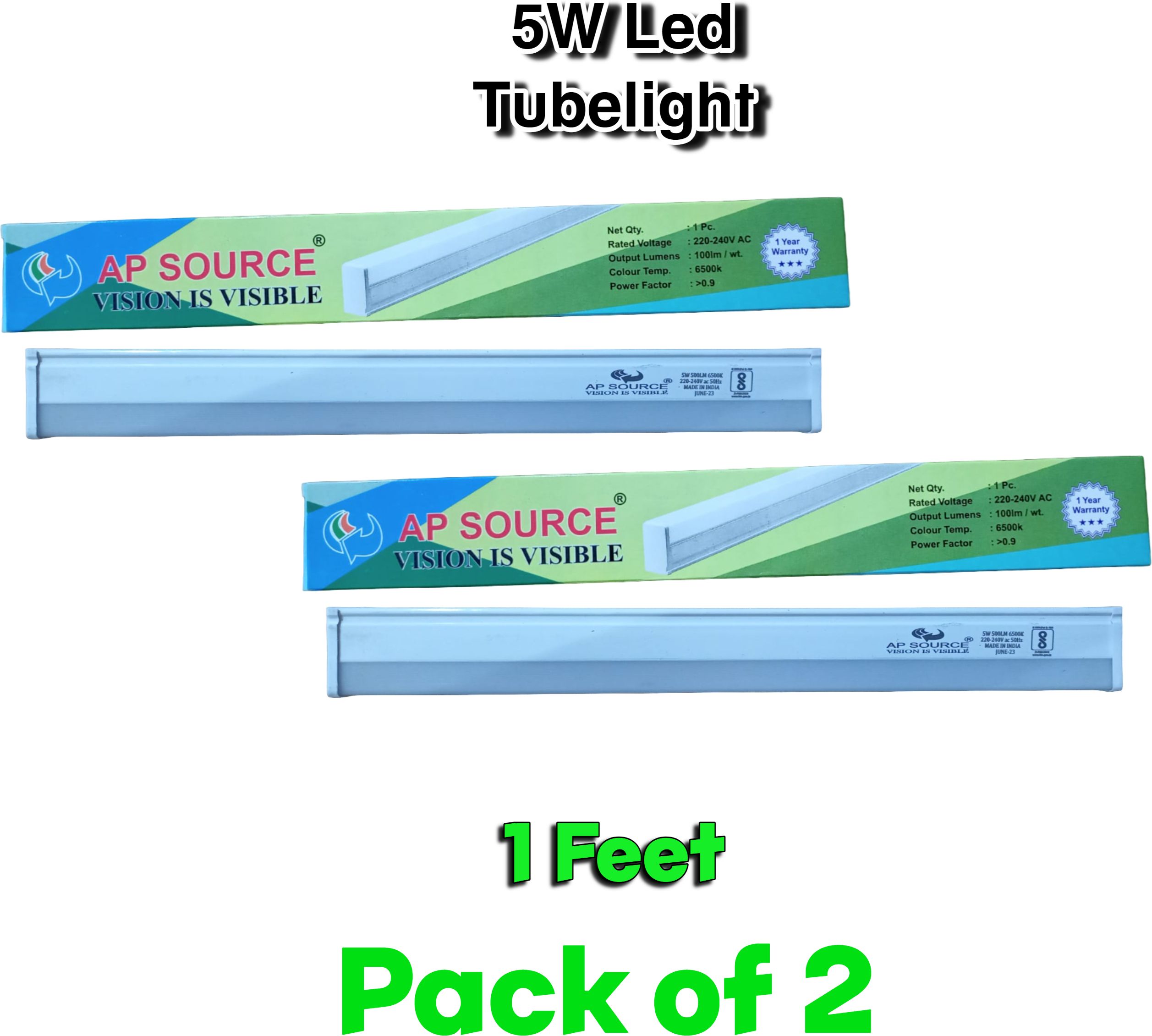 ap source 1 Ft 5 WATT LED ACTube Light PACK OF 2 5 W 3 cm Tube Light-picture-5