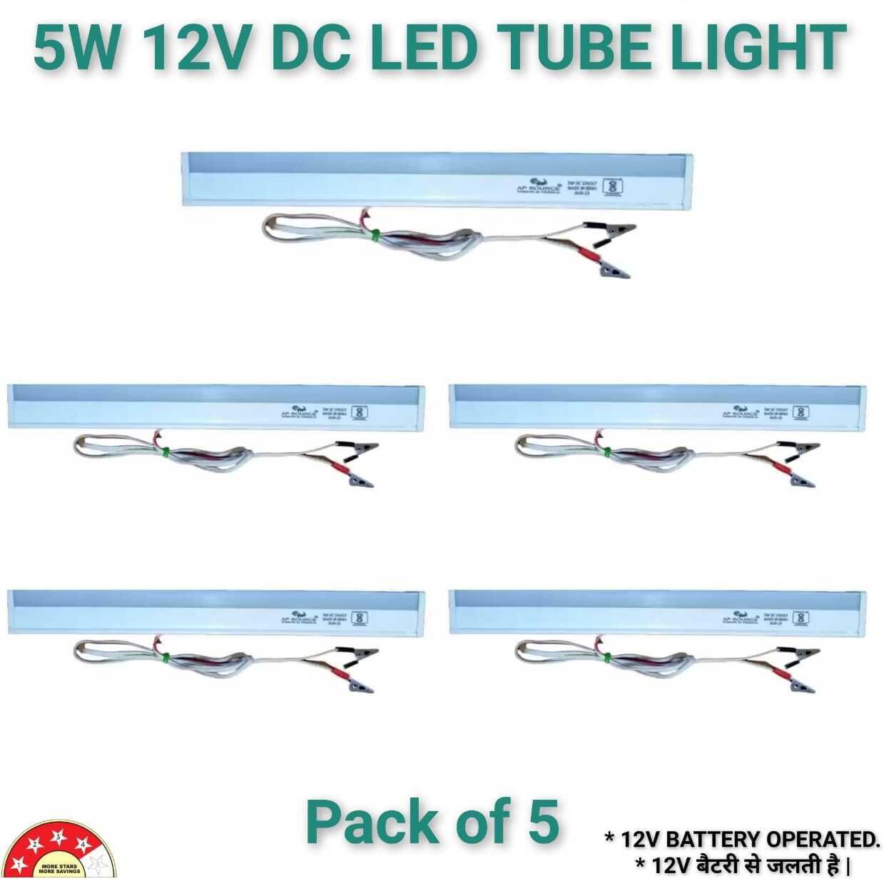 5 WATT 12 VOLT DC LED TUBELIGHT PACK OF 5 5 W 30 cm Tube Light