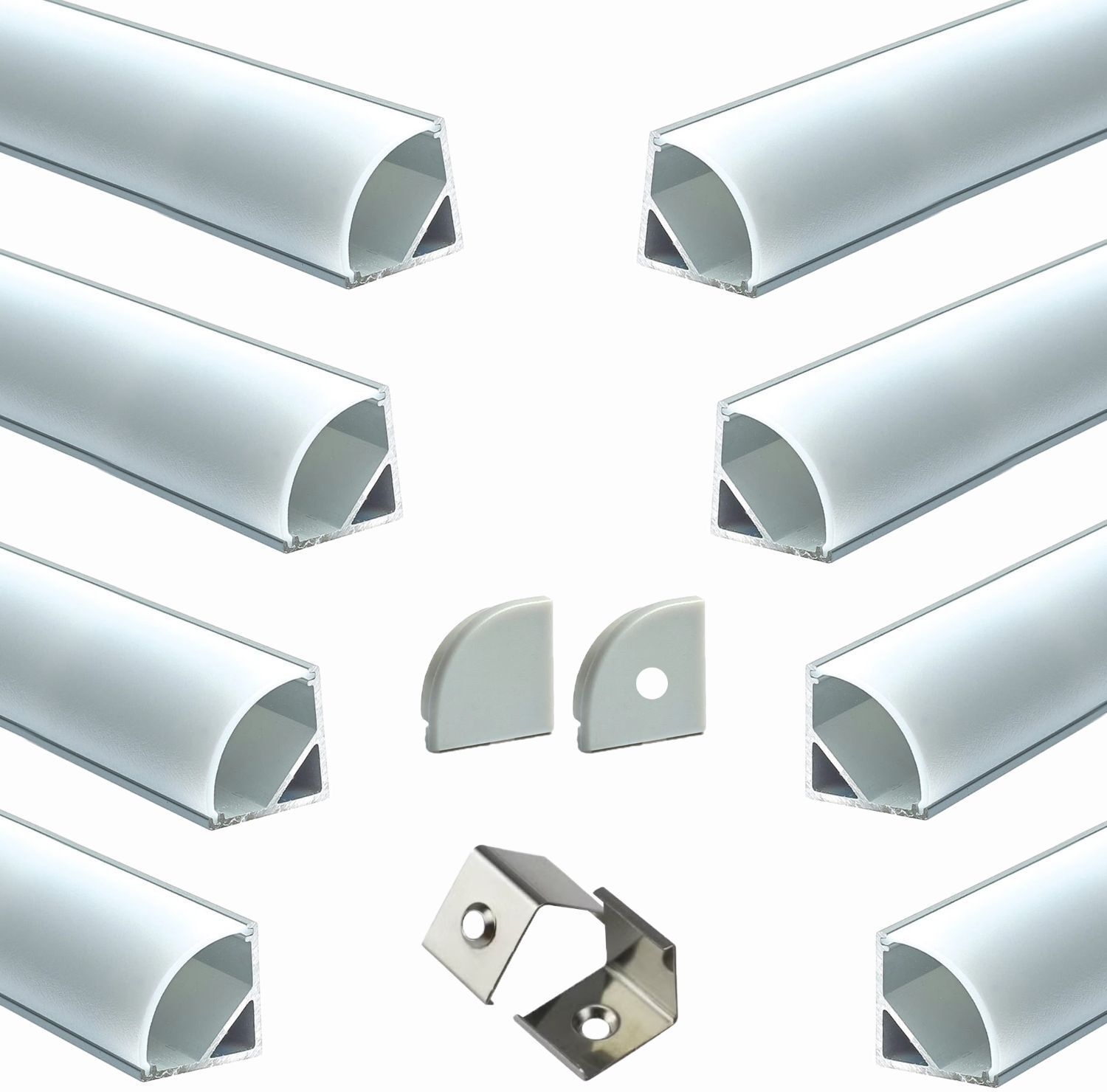 (16x16mm) Aluminium Round LED Strip Lights LED Corner Channel Profile Pack of 8 0 W 100 cm Tube Light