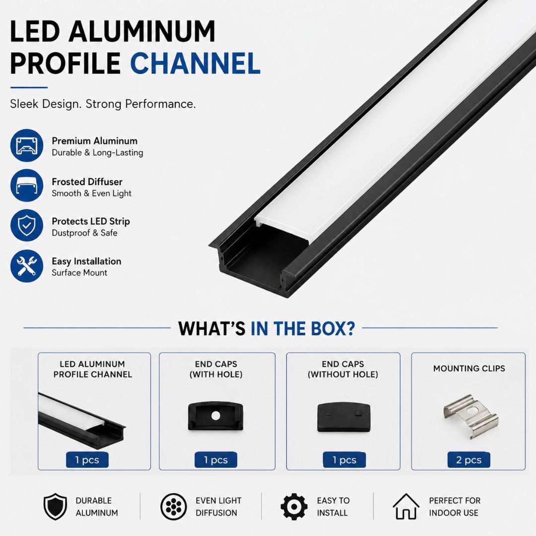 18x06 Black concile aluminium profile channel Black Pack of 1 0 W 0.6 cm Tube Light-image-40