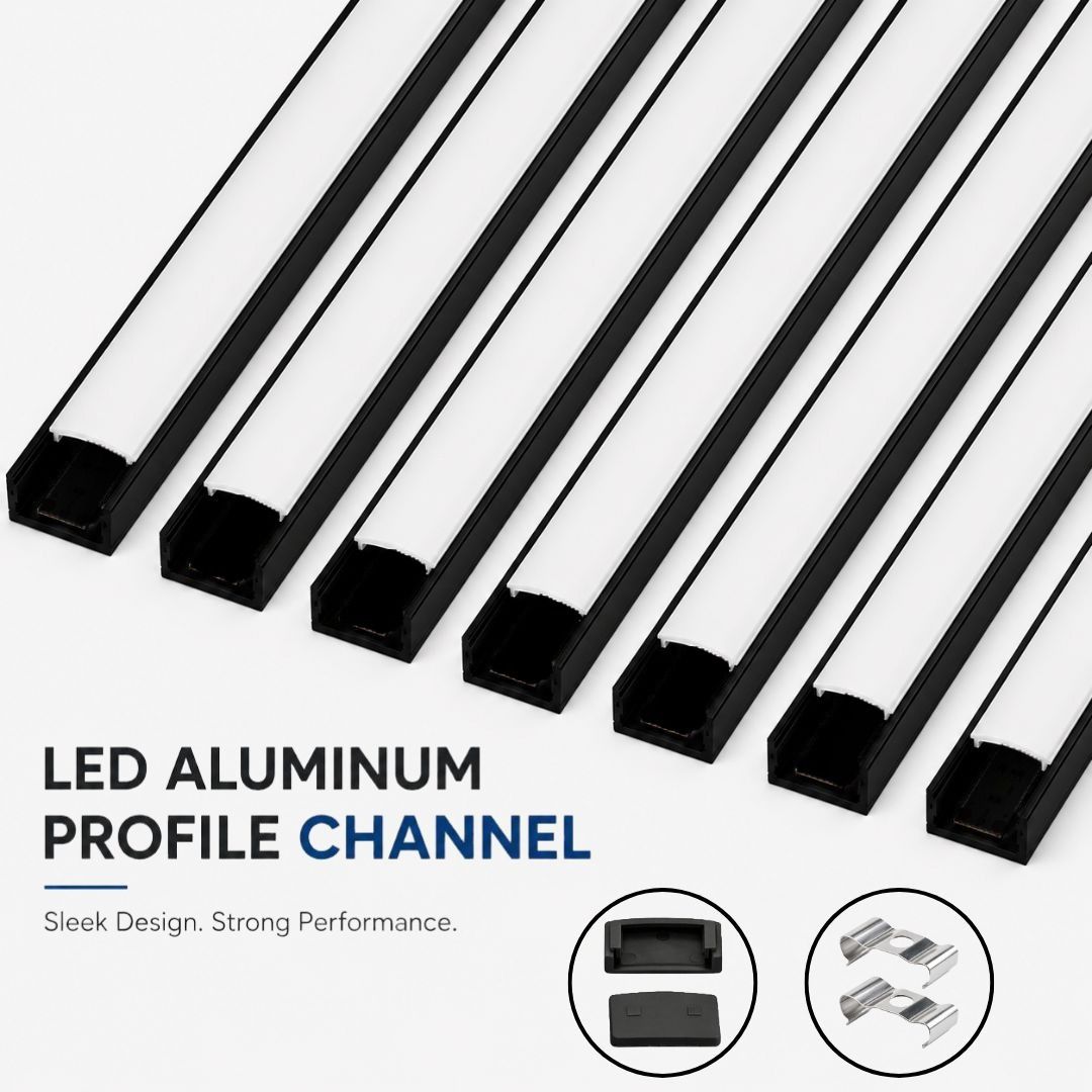 18x06 surface aluminium profile channel Black Pack of 6 0 W 0.6 cm Tube Light-image-48