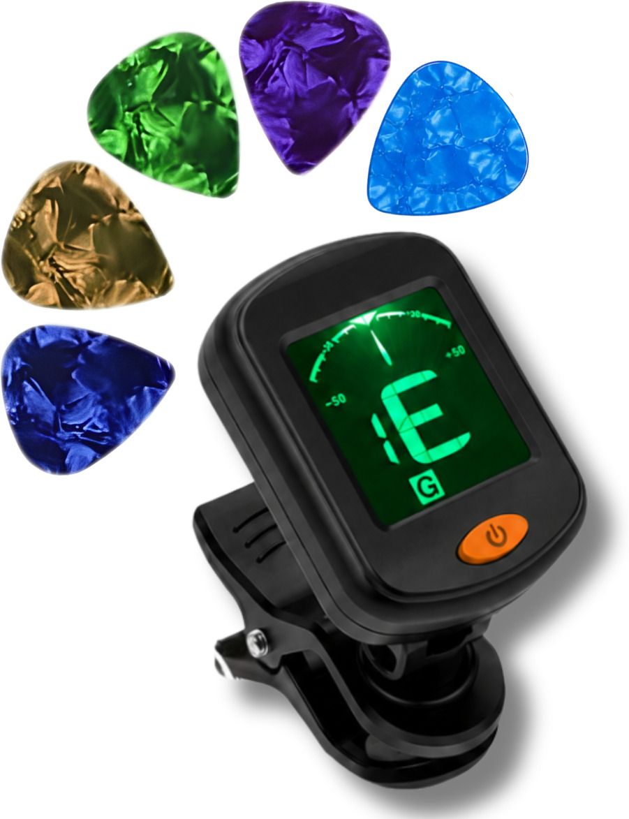 imaginea Digital Clip-On Guitar Tuner with 5 Picks for Acoustic, Electric, Bass, Ukulele Automatic Digital Tuner-picture-15
