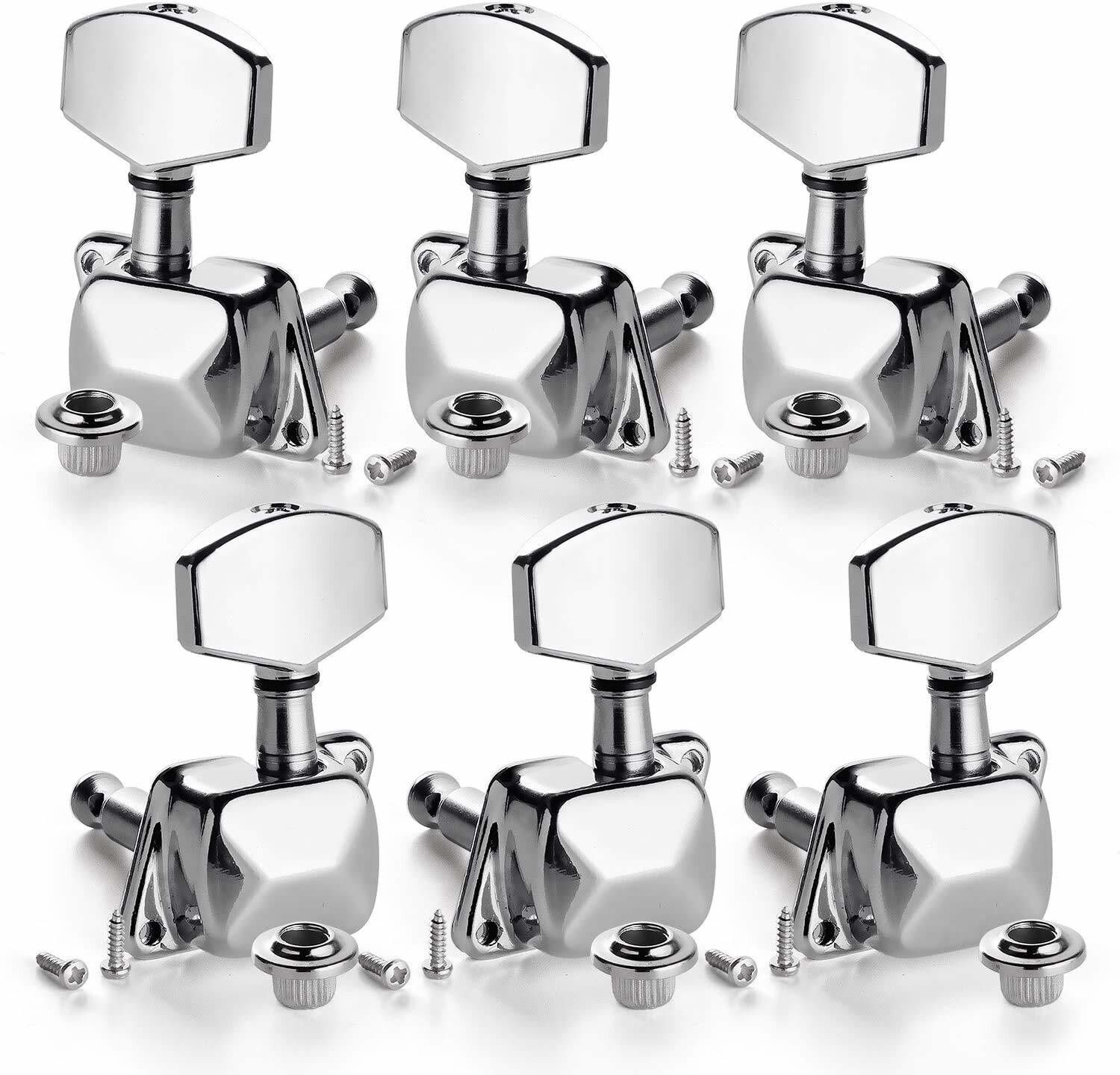 erise Tuning Peg Silver for Acoustic Guitar Parts Tuners Keys Semi-closed Guitar String Tuning Pegs Tuner Machine Heads Knobs Tuning Keys for Acoustic & Electric Guitar 3R+3L(6 PCS) Manual Digital Tuner-picture-18
