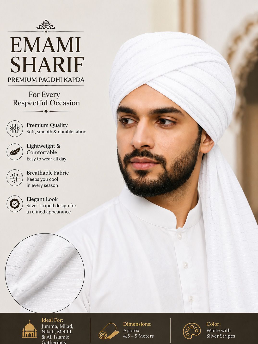 Imama Sharif Striped Pagri-image-12