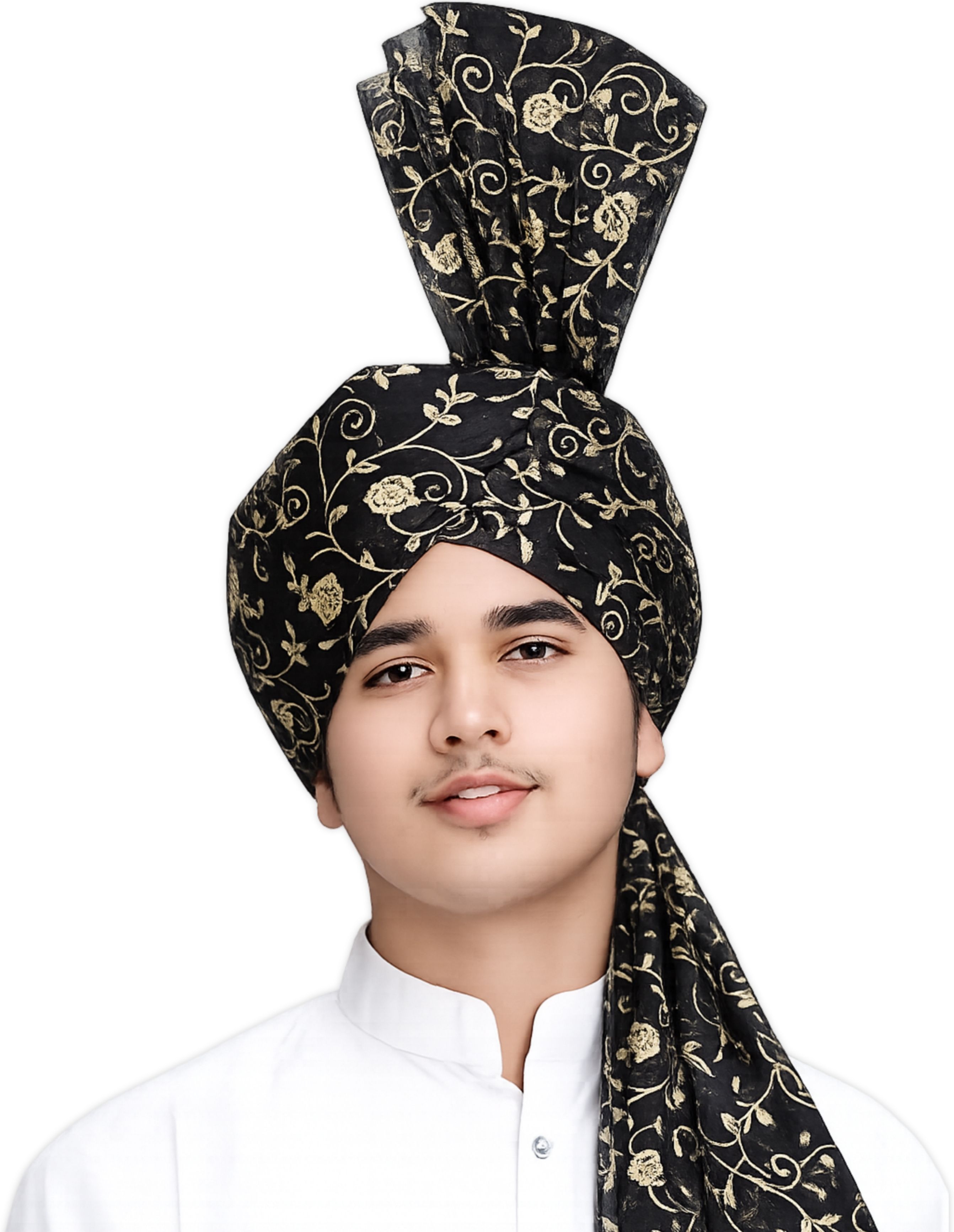 Imama Sharif Floral Print Pagri-picture-46